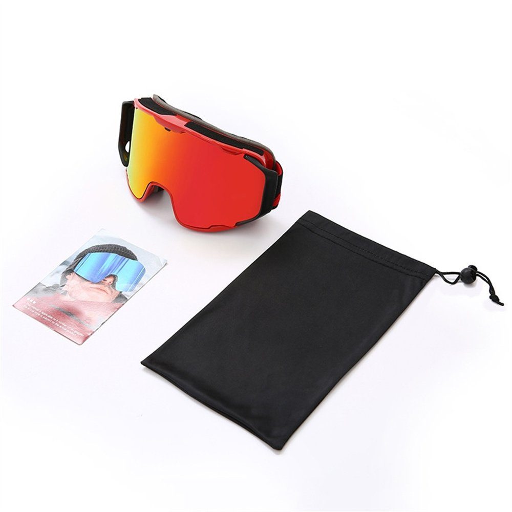 Rouemi Skibrille Skibrille,sportliche Schwarz doppellagige Erwachsene Anti-Beschlag-Skibrille