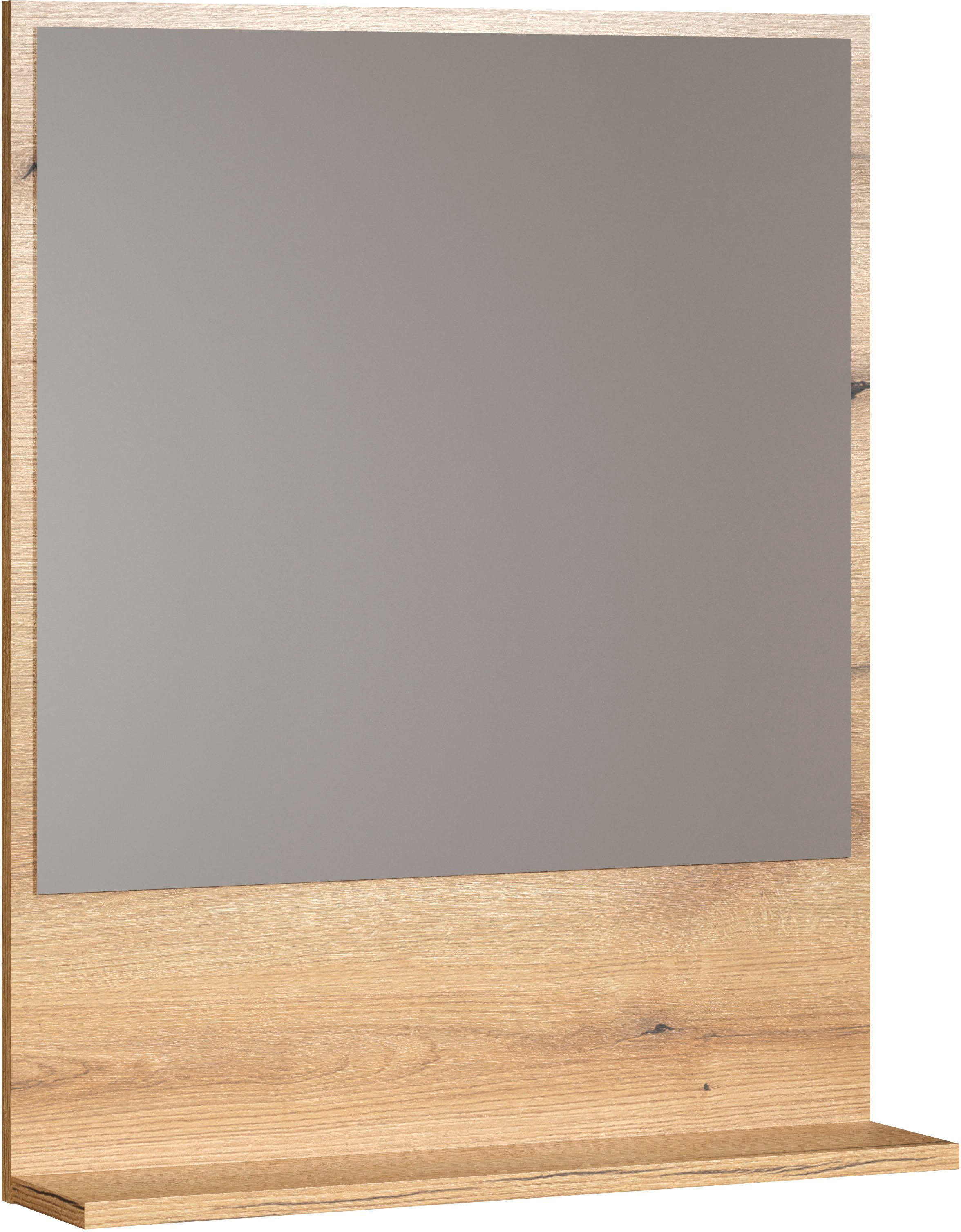 welltime Badspiegel Amrum, Wandspiegel mit Ablage - (B/T/H) wahlweise 60 bis 80/14/74 cm