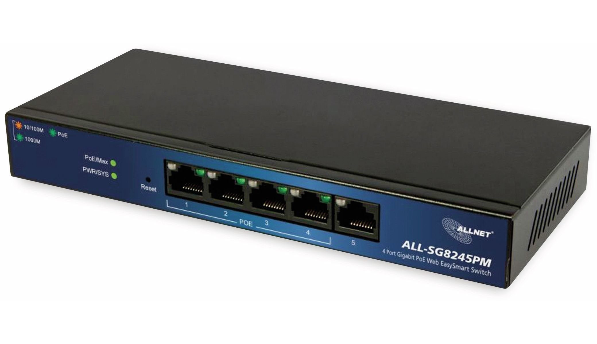 Allnet ALLNET Switch ALL-SG8245PM, managed, PoE Netzwerk-Switch 5-Port