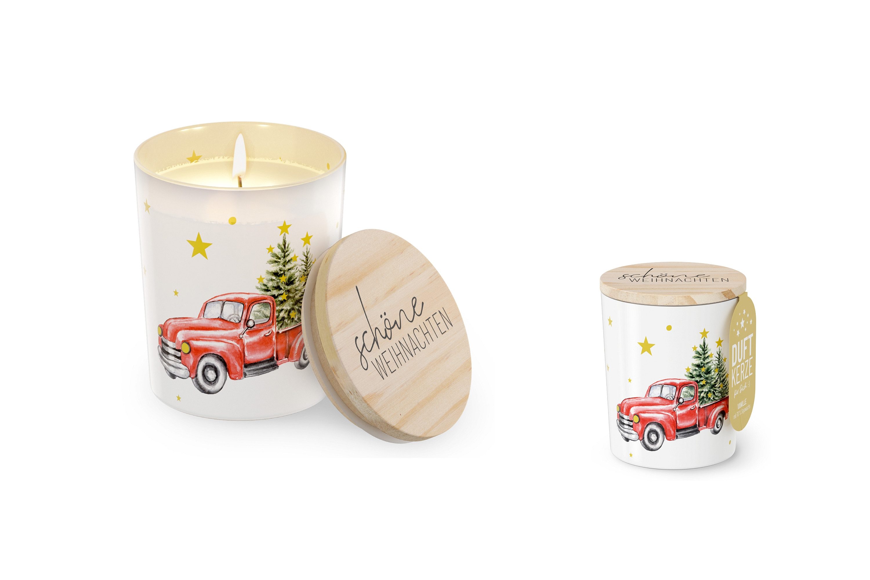 La Vida Duftkerze Kerze Duftkerze im Glas + Deckel Brenndauer 30h Vanille la vida