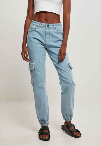 URBAN CLASSICS Bequeme Jeans Urban Classics Damen Ladies Organic Stretch Denim Cargo Pants