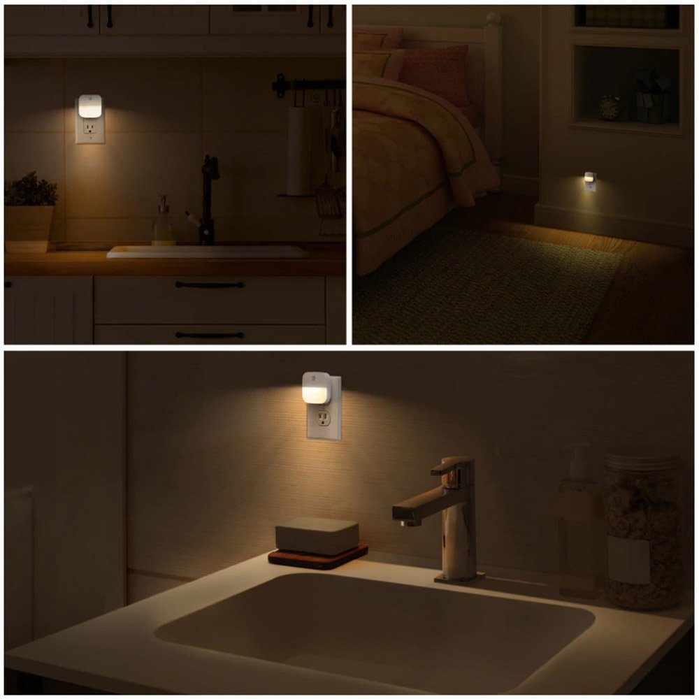 Weiß Nachtlicht Schlafzimmer/Flur/Treppenhaus, für LED-Bewegungssensor-Nachtlicht, LED Warmes Tageslichtweiß, Lichtsensor mit Sunicol intelligentem