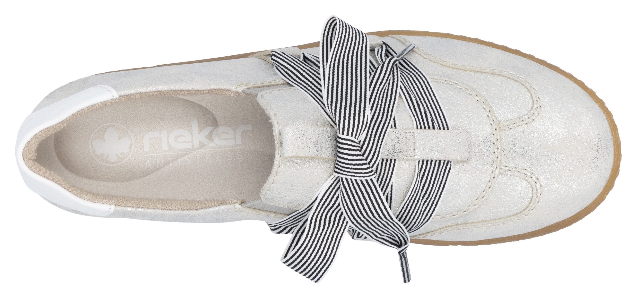 Rieker Slip-On Sneaker, Slipper, Halbschuh, Freizeitsneaker mit modischem Schnürelement