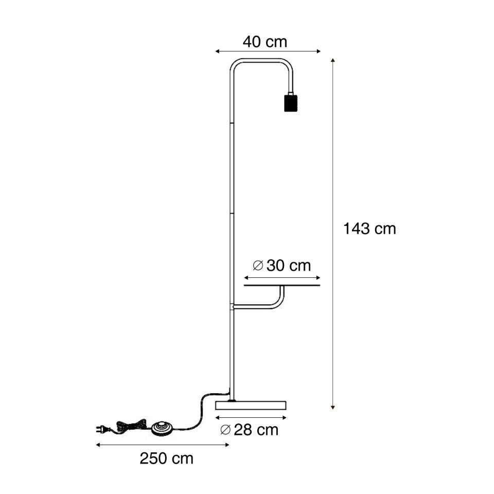 Qazqa Stehlampe Ostrich, ohne Leuchtmittel, Warmweiß, QAZQA Stehlampe, e27, Schwarz, Metall, Modern