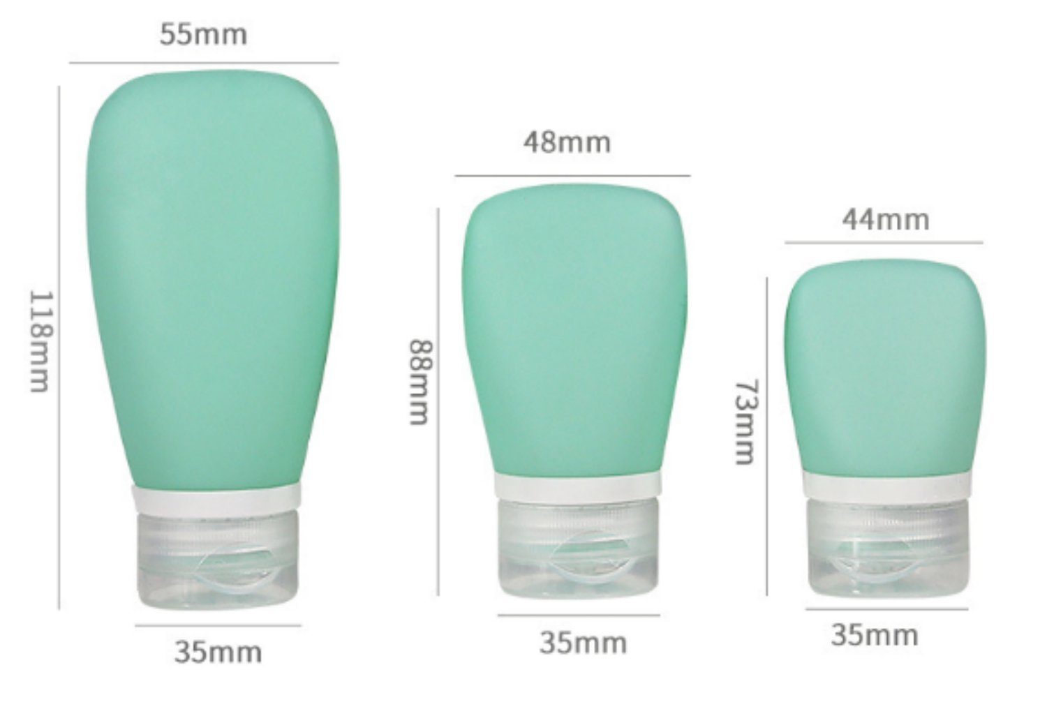 HAMÖWO Kosmetiktasche 3er-Set Silikon-Reiseflaschen Auslaufsicherer ml ml/60 38 rosa ml/90