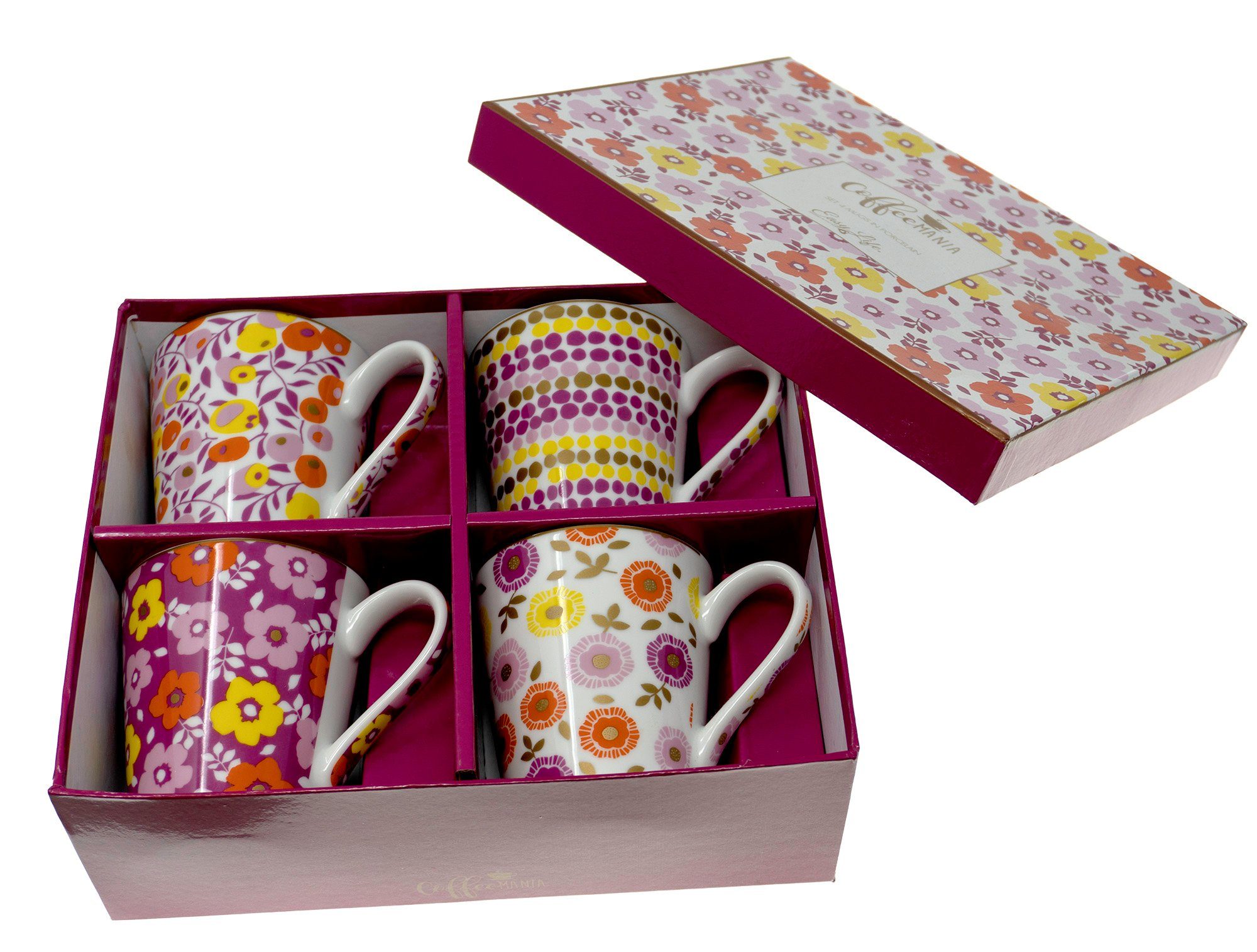 Lashuma Tasse »Blumen«, Porzellan, Henkelbecher Porzellan, Kaffeetassen je  300 ml Füllmenge online kaufen | OTTO