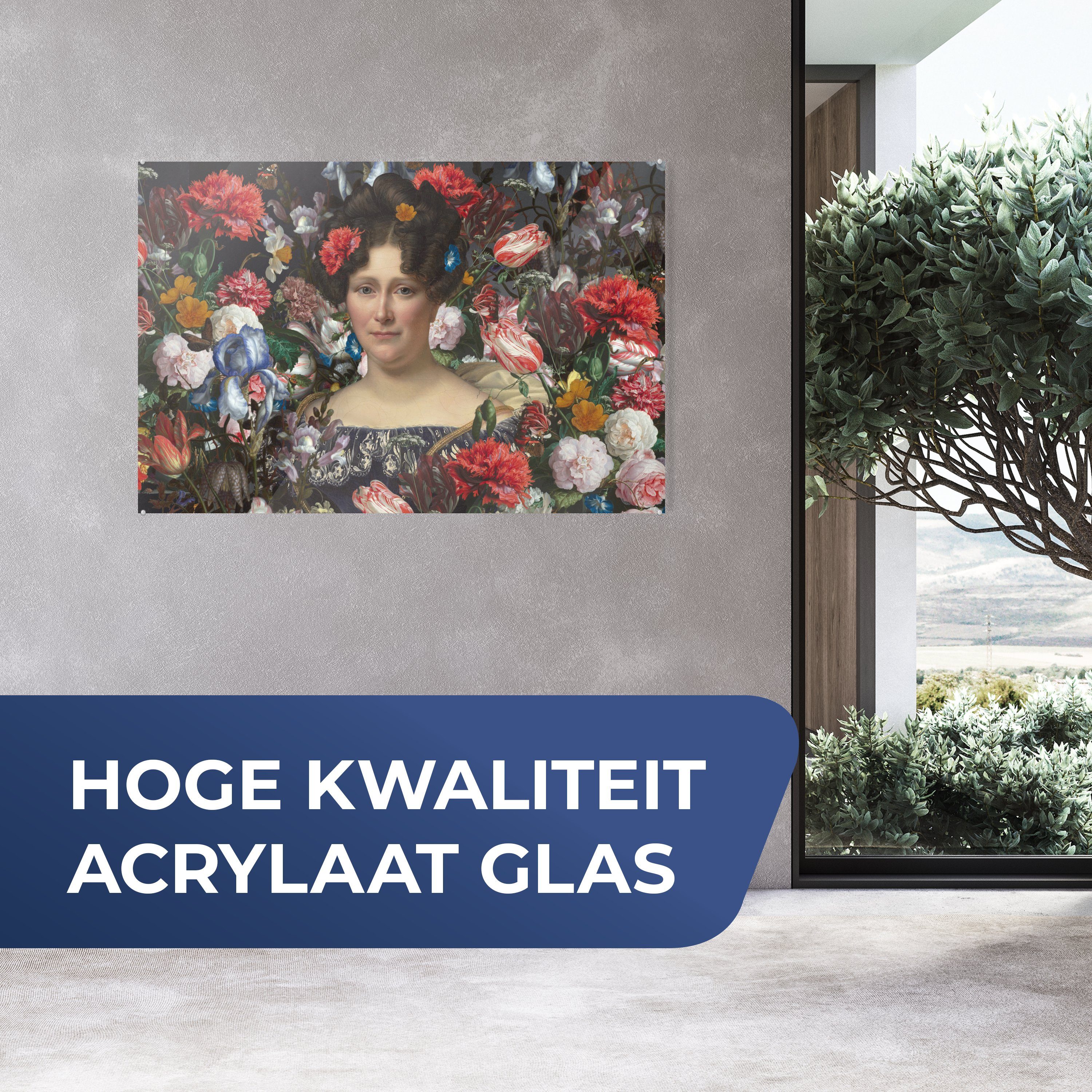 Acrylglasbilder bunt Drahonet Acrylglasbild St), Blumen, Schlafzimmer MuchoWow (1 Johanna Wohnzimmer - Dubois Engelen & Henriette -