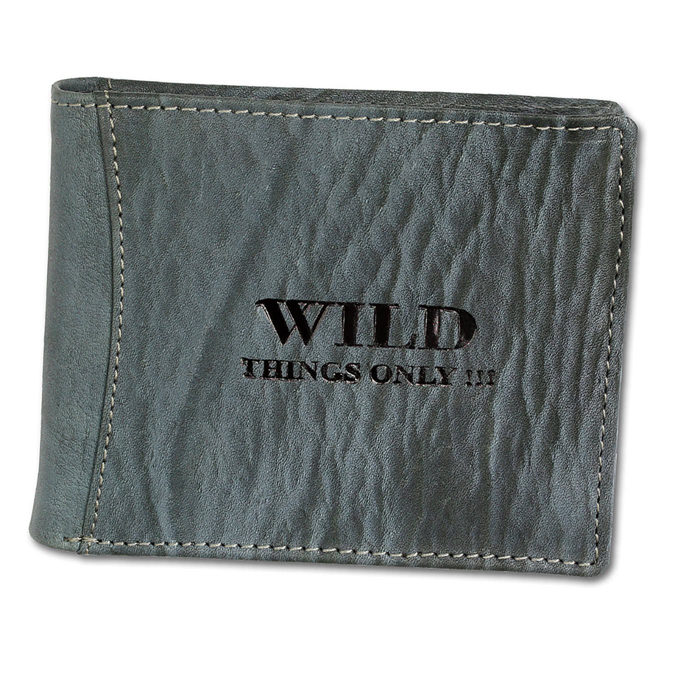 Wild Things Only !!! Geldbörse Wild Things Only Herren Brieftasche (Portemonnaie, Portemonnaie), Herren Portemonnaie Echtleder Größe ca. 12cm, blau