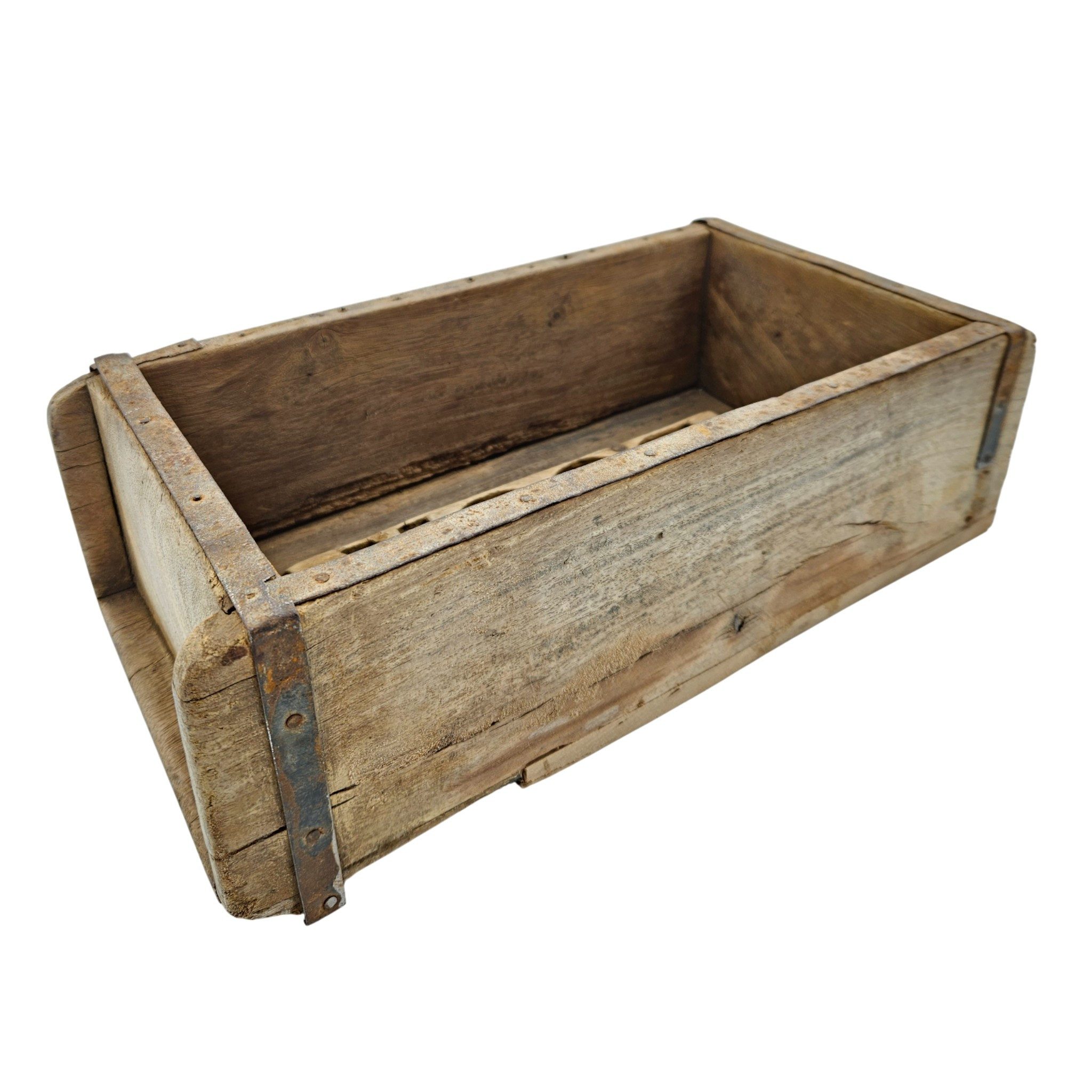 Meinposten Holzkiste Ziegelform Ziegelsteinform recyceltes Kasten 31 cm Original rustikal (1 St)