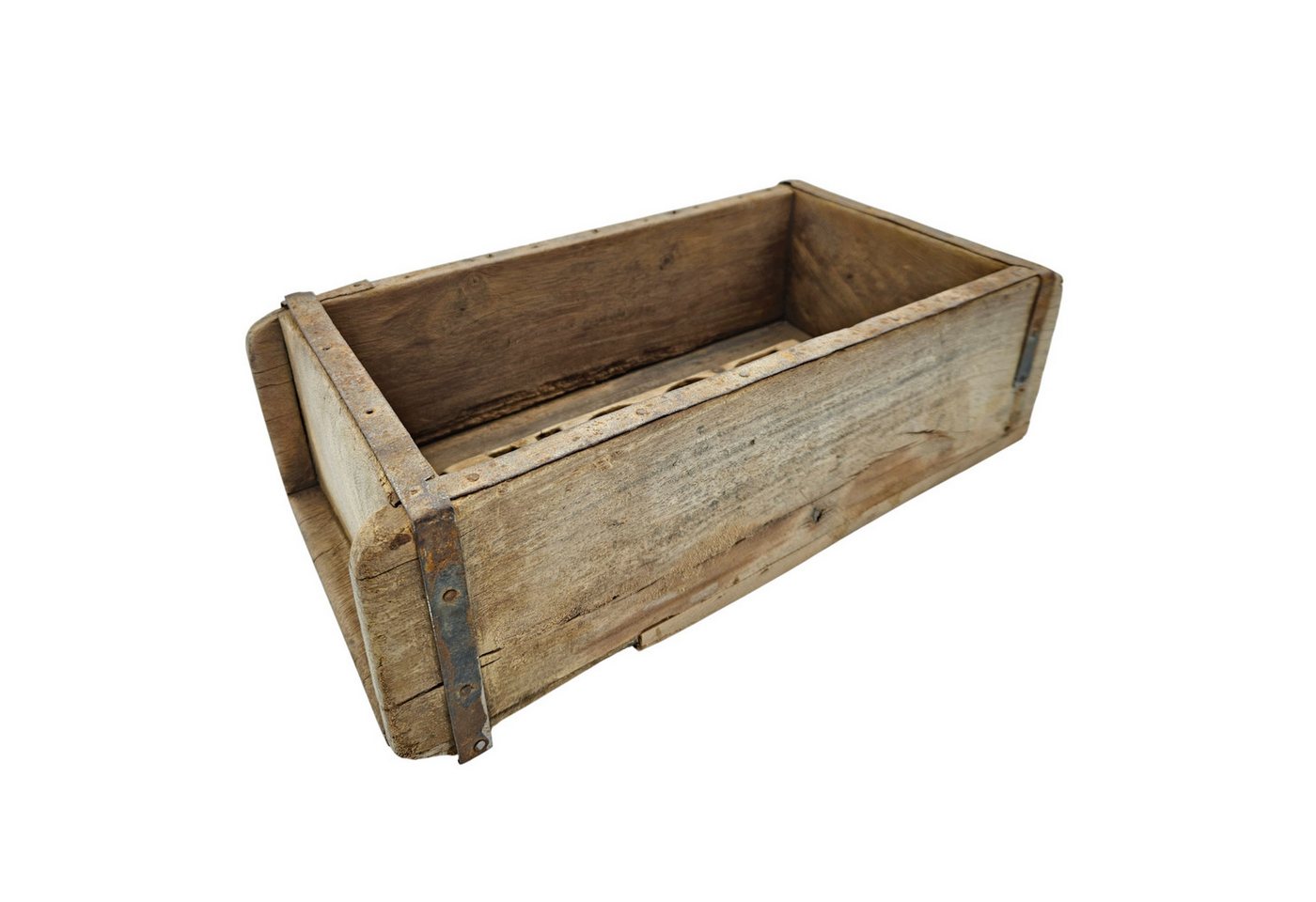 Meinposten Holzkiste Ziegelform Ziegelsteinform recyceltes Kasten 31 cm Original rustikal (1 St)