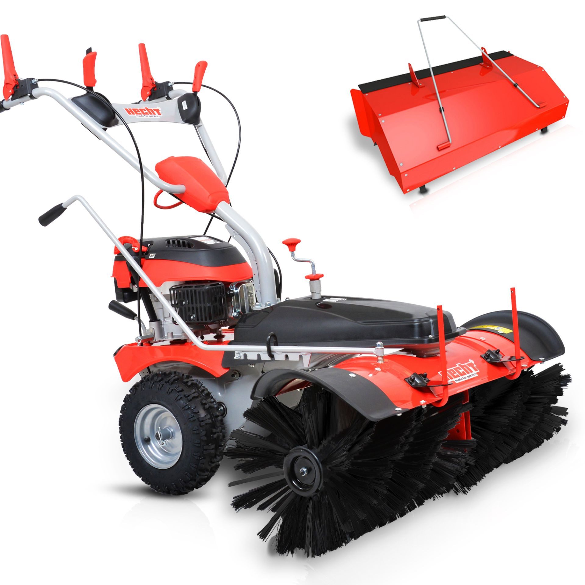 Hecht Benzin-Kehrmaschine 8101 S mit Auffangbox, Elektrostart, 100,00 cm Arbeitsbreite, (2-tlg), 6,5 PS, 4320 m²/h, bis 4,4 km/h