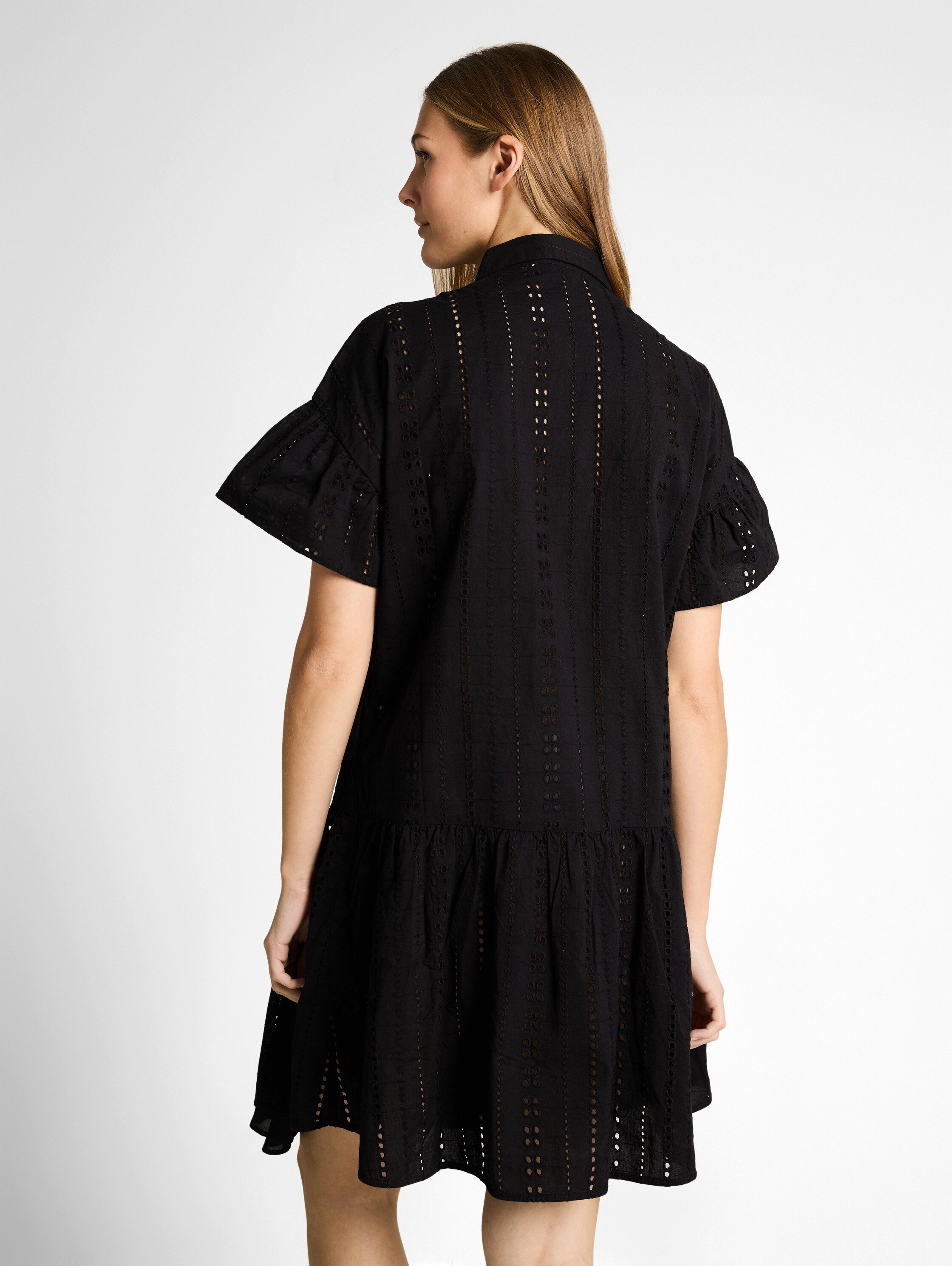 TOM TAILOR Denim Hemdblusenkleid Sommerkleid mit Häkel-Details