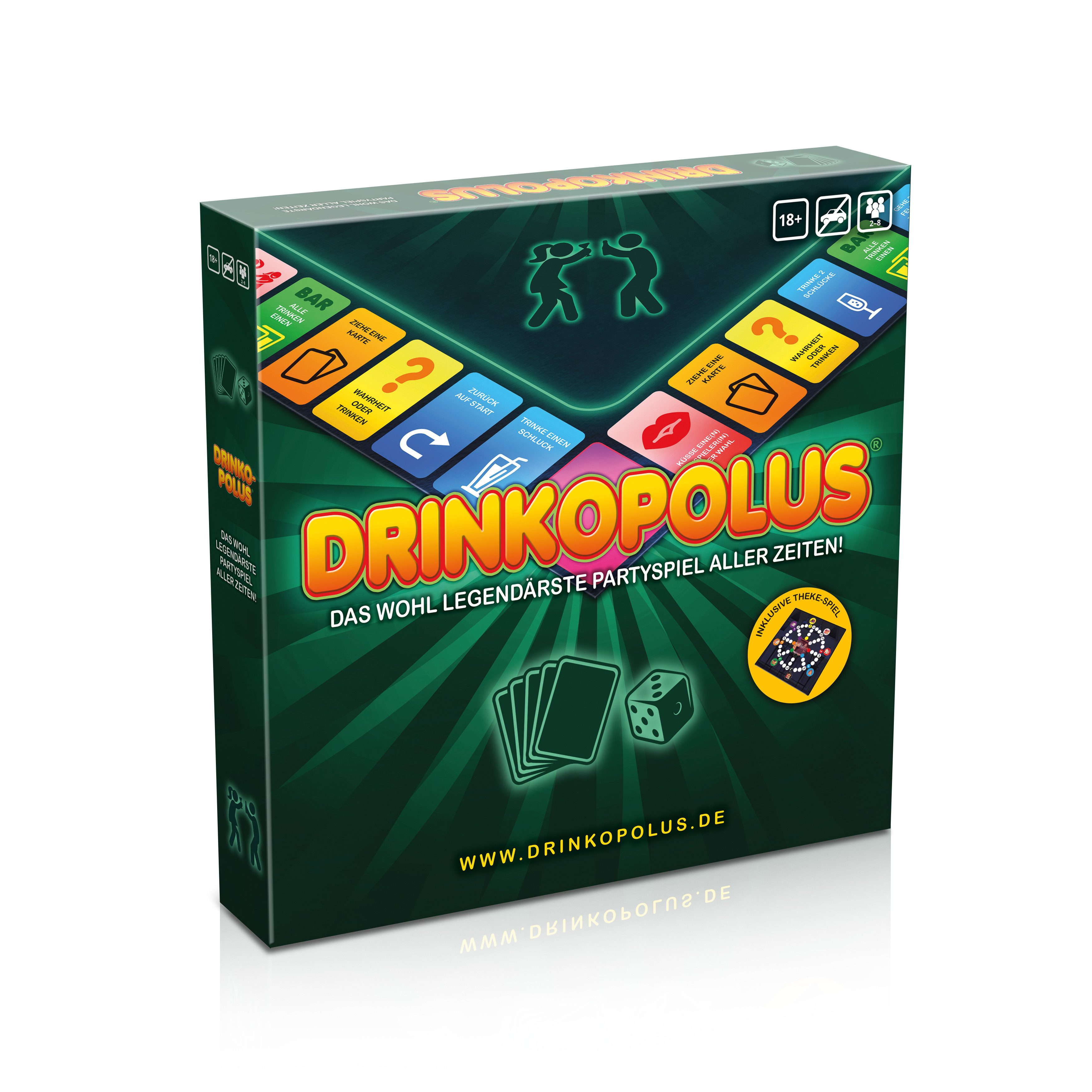 Gomazing Spiel Drinkopolus Partyspiel für Erwachsene, Brettspiel, inkl. Spiel "Theke"