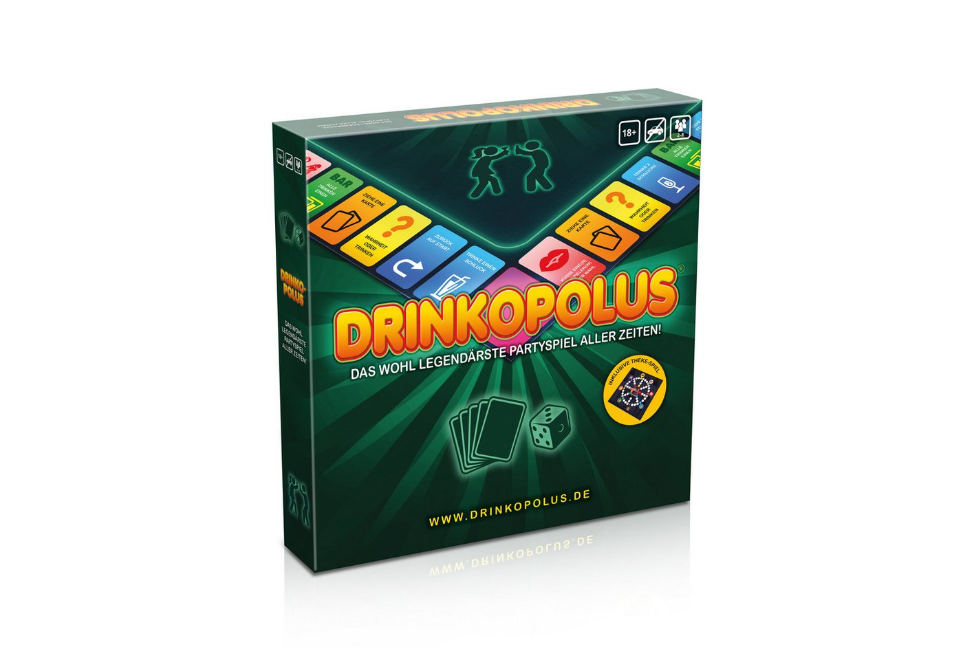 Gomazing Spiel Drinkopolus Partyspiel für Erwachsene, Brettspiel, inkl. Spiel "Theke"