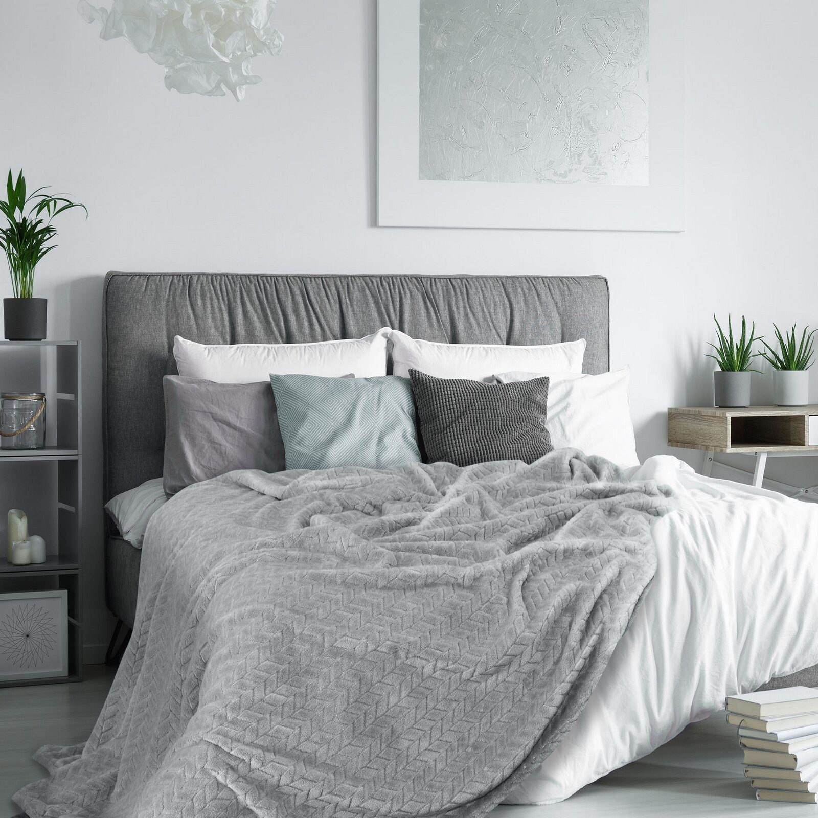 Plaid Cindy, Design91, Warm Kuschelig Gemustert Einfarbig Kuscheldecke Sofadecke TV-Decke