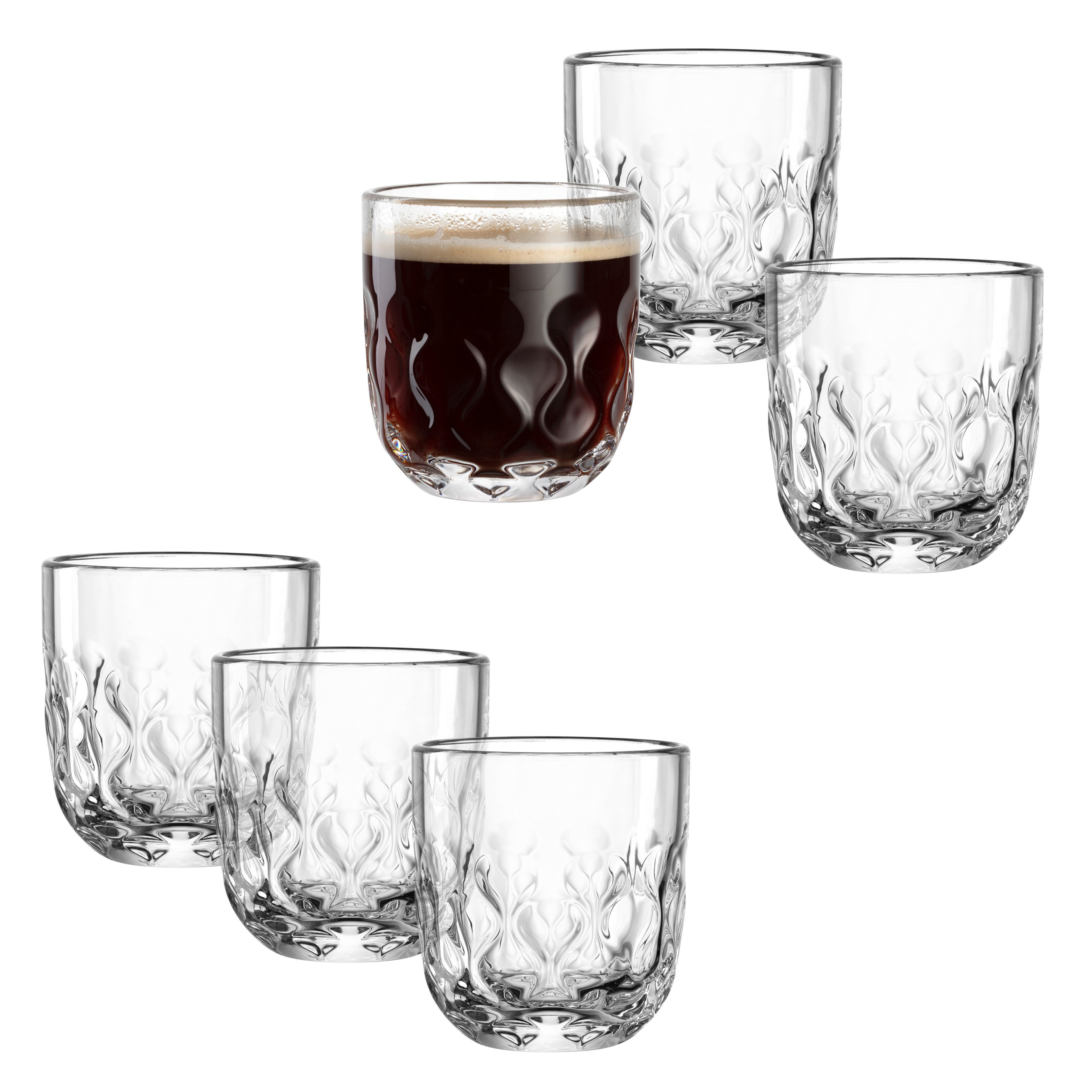 6er-Set Doppelwandige Kaffeegläser - 80 Ml Espressotassen Für Latte, Cappuccino, Tee Oder Matcha, Transparent