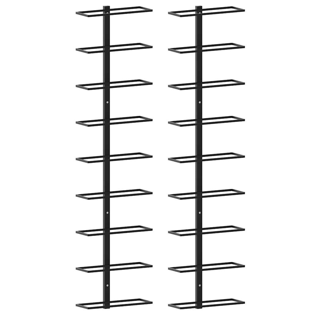 vidaXL Weinregal Wand-Weinregale für 18 Flaschen 2 Stk. Schwarz Eisen, 1-tlg.. € 72,99