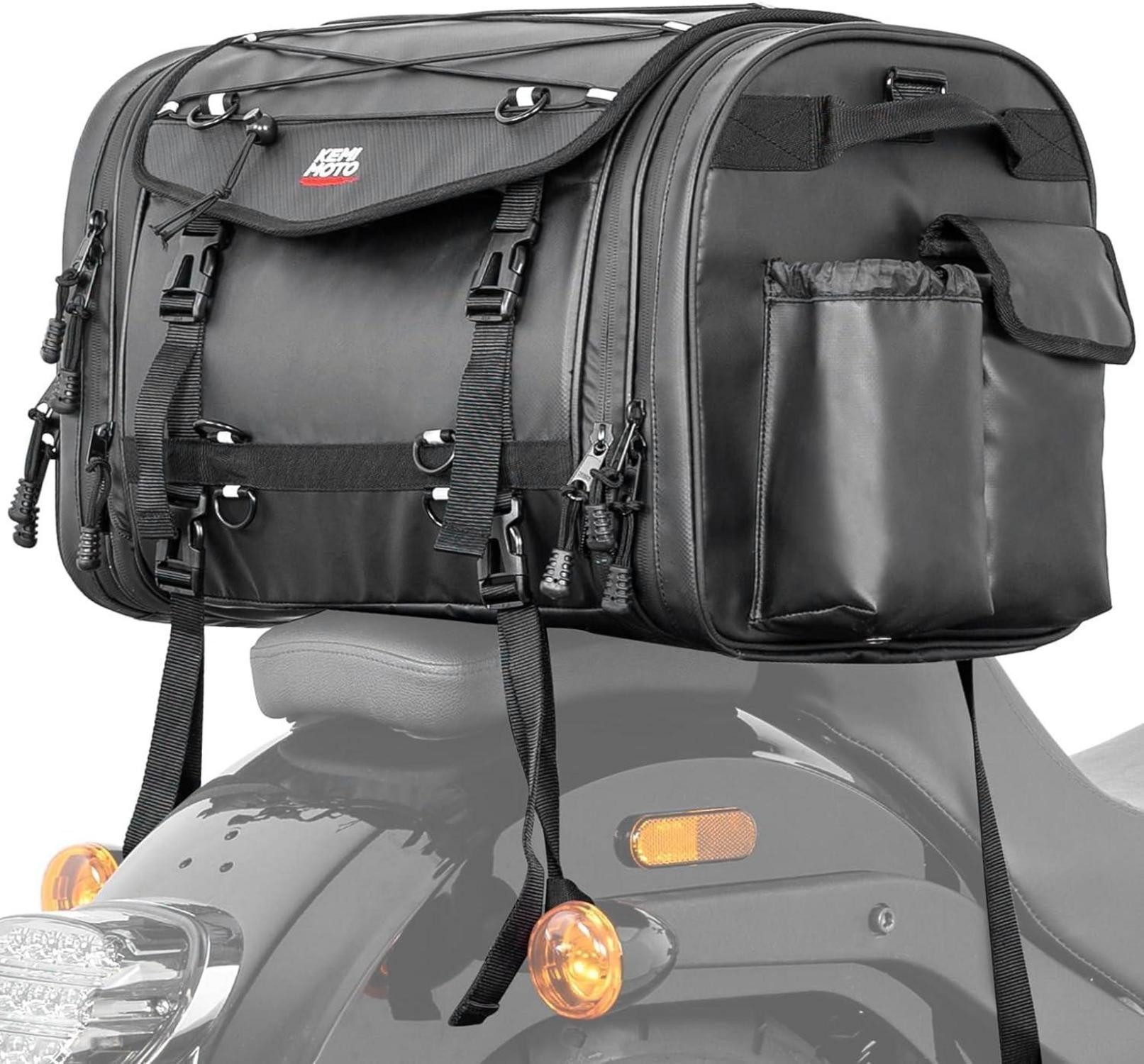 Roller-Gepäckträger Motorrad Hecktasche 65L wasserdicht erweiterbar schwarz