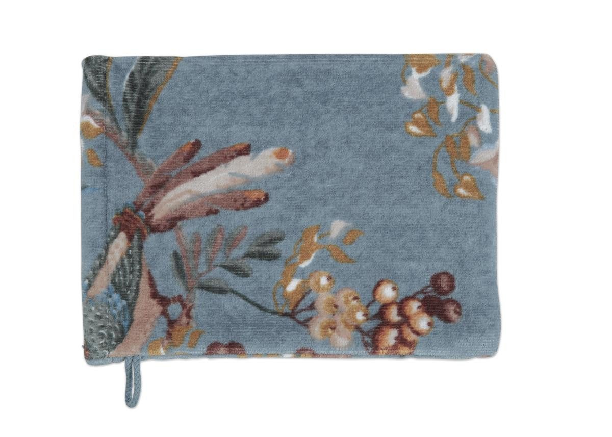 PiP Studio Waschhandschuh Secret Garden Waschhandschuh blue 16x22cm (1 Stück), 100% Baumwolle (278607)