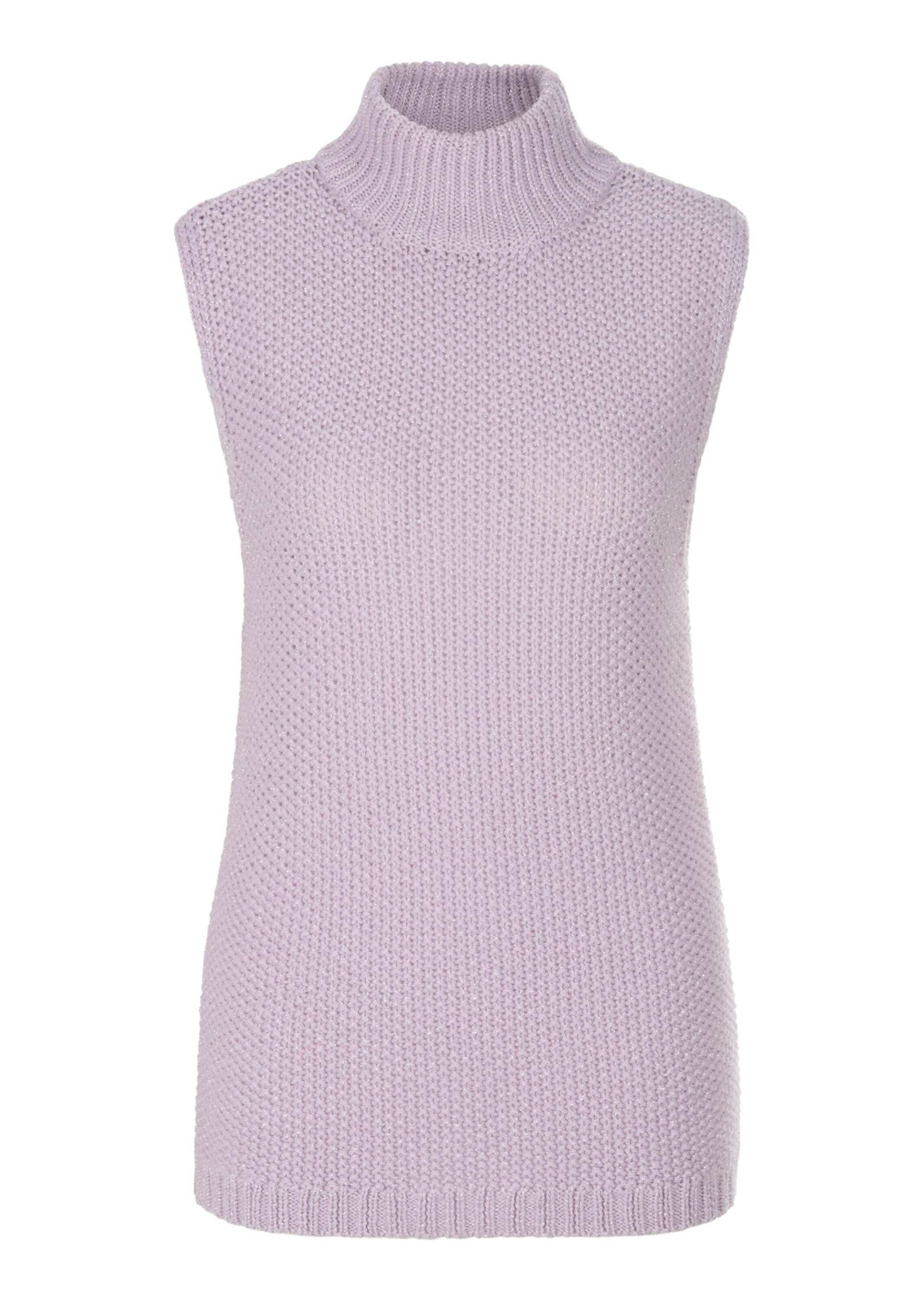 Strickpullover Pullunder mit Reiskornmuster und Glanzeffekt