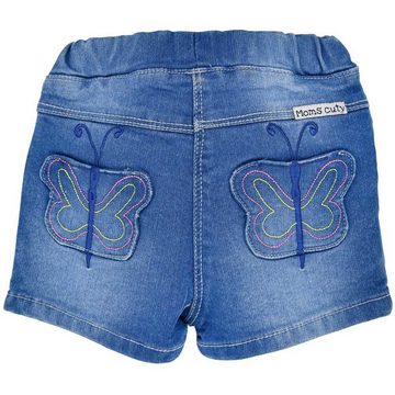 BONDI Trachtenlederhose BONDI Baby Kinder Jeansshorts 'Butterfly'- Blau