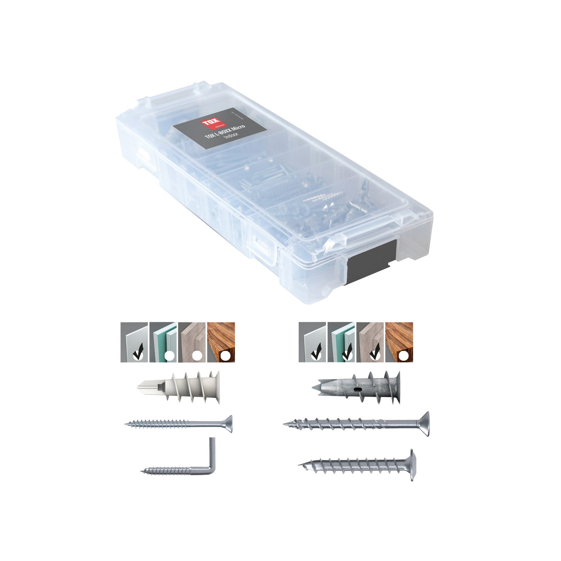 Tox Gipskartondübel TOX L-Boxx Micro Indoor, 80-teilig