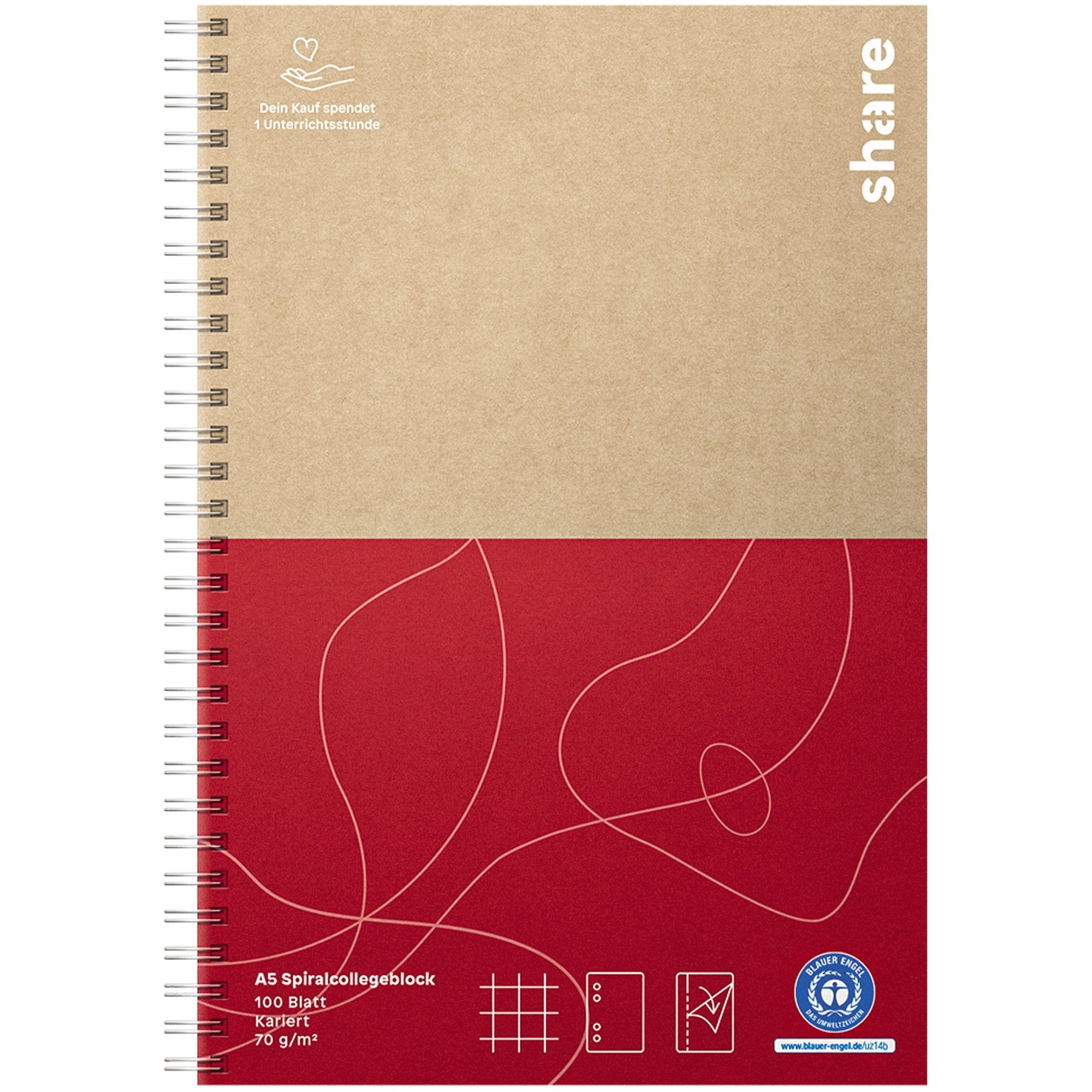 share Notizblock Collegeblock Y-01-02-02 A5 kariert (5 Stück)