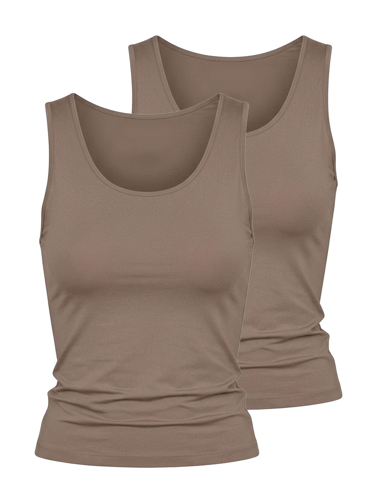 Nina Von C. Achselhemd 2er Pack Achseltop Seide&Modal (Packung, 2-St) hochwertiges Material aus Modal & Seide