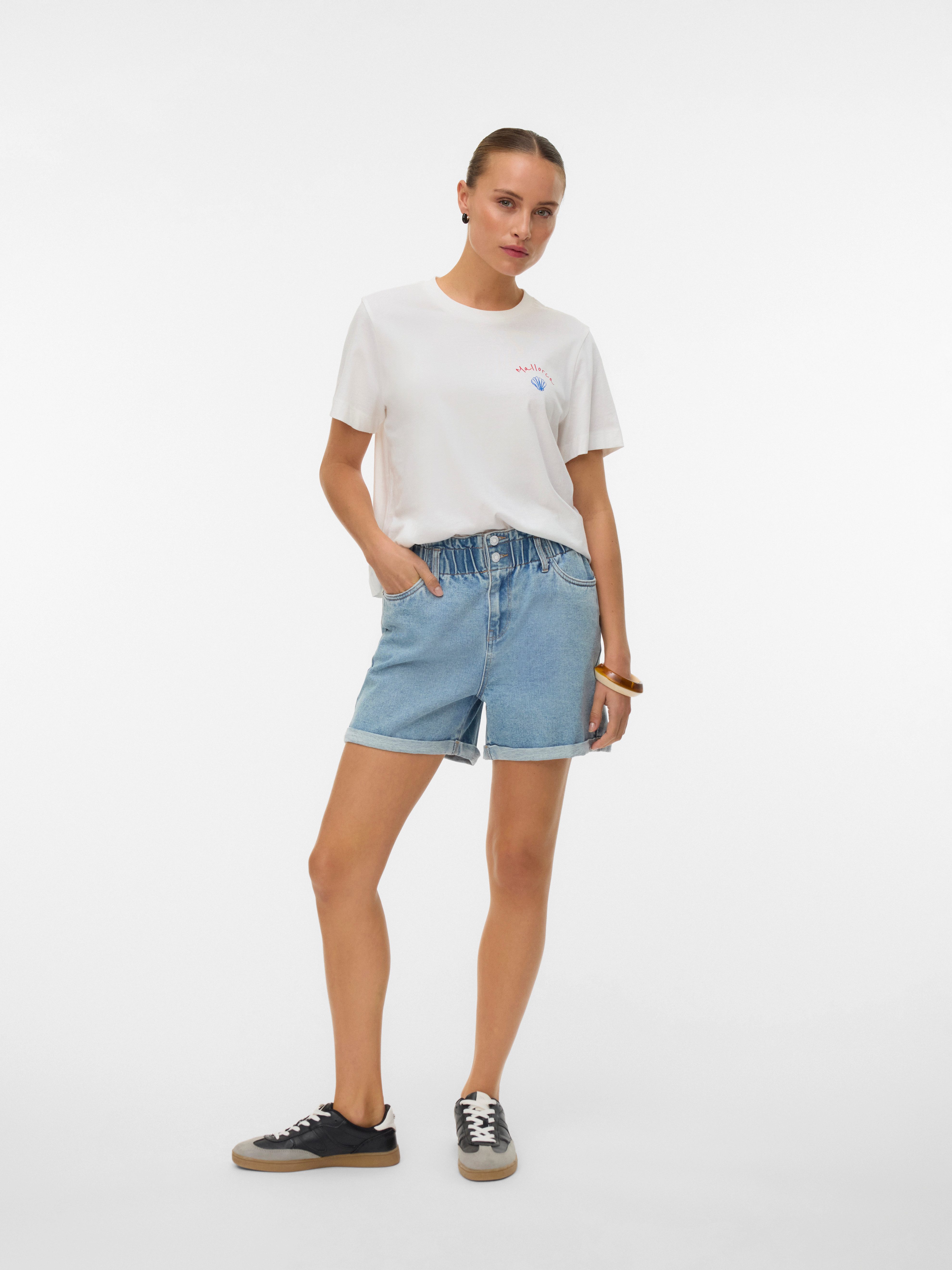 Vero Moda T-Shirt VMGINA METTE SS TOP BOX JRS Baumwolle – Bild 4 von 5