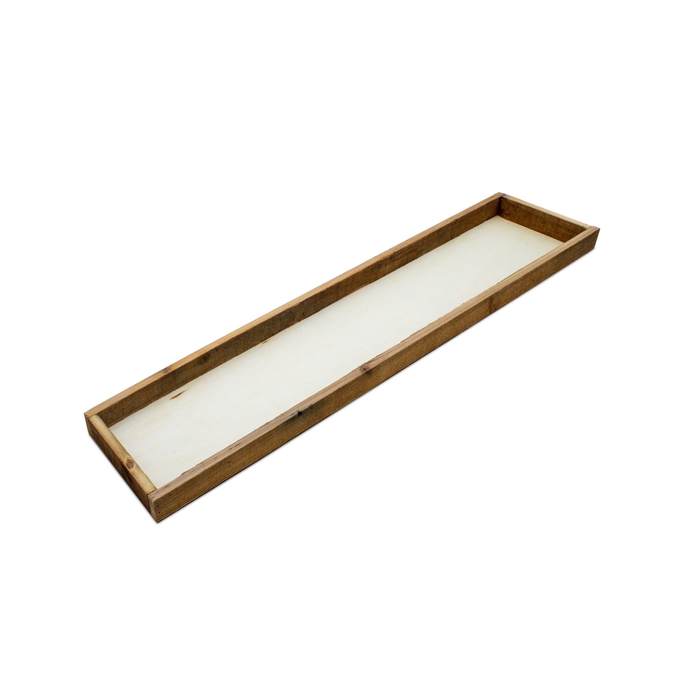 Spetebo Tablett Holz Deko Tablett rechteckig - 80 x 18 cm, Holz, (Kerzentablett, 1-tlg), mit ca. 2,5 cm hoher Kante