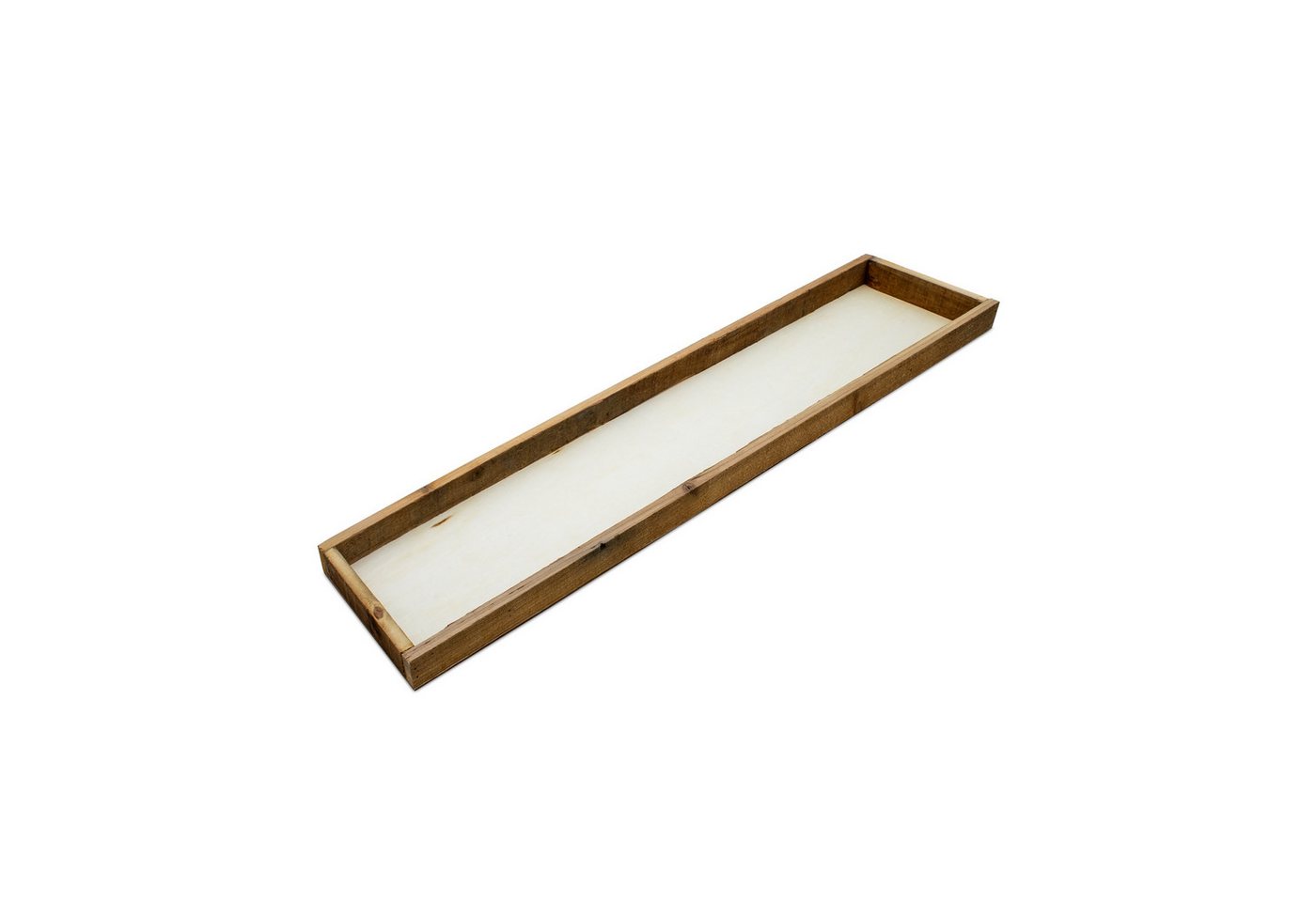 Spetebo Tablett Holz Deko Tablett rechteckig - 80 x 18 cm, Holz, (Kerzentablett, 1-tlg), mit ca. 2,5 cm hoher Kante