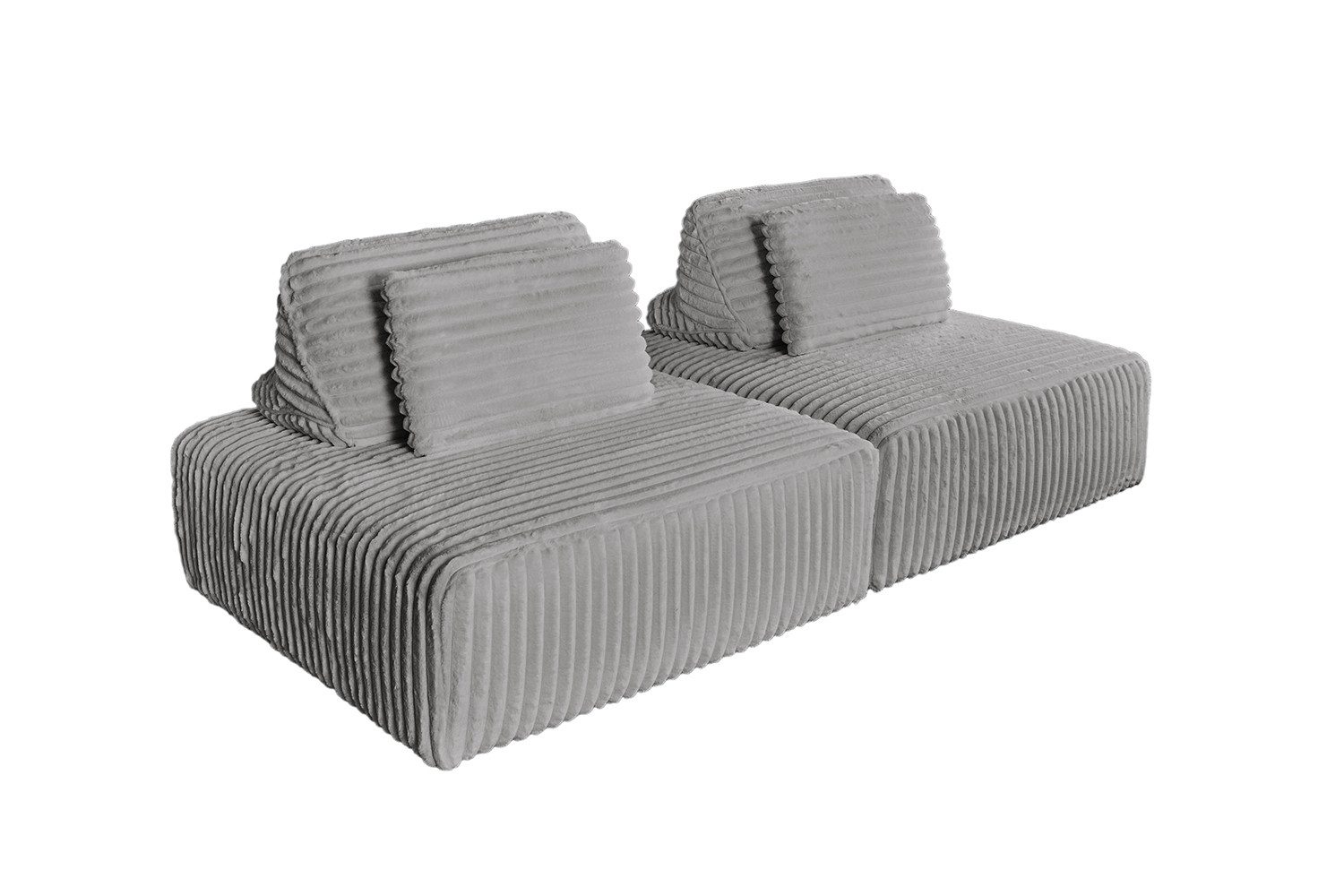 KAWOLA Sofa WIOLO SOFT Cord Sofa - Modular - Komfortabel & Flexibel - Wohnzimmer, Modulsofa. Weicher Breitcord. Abziehbar & vielseitig. 2 Module.