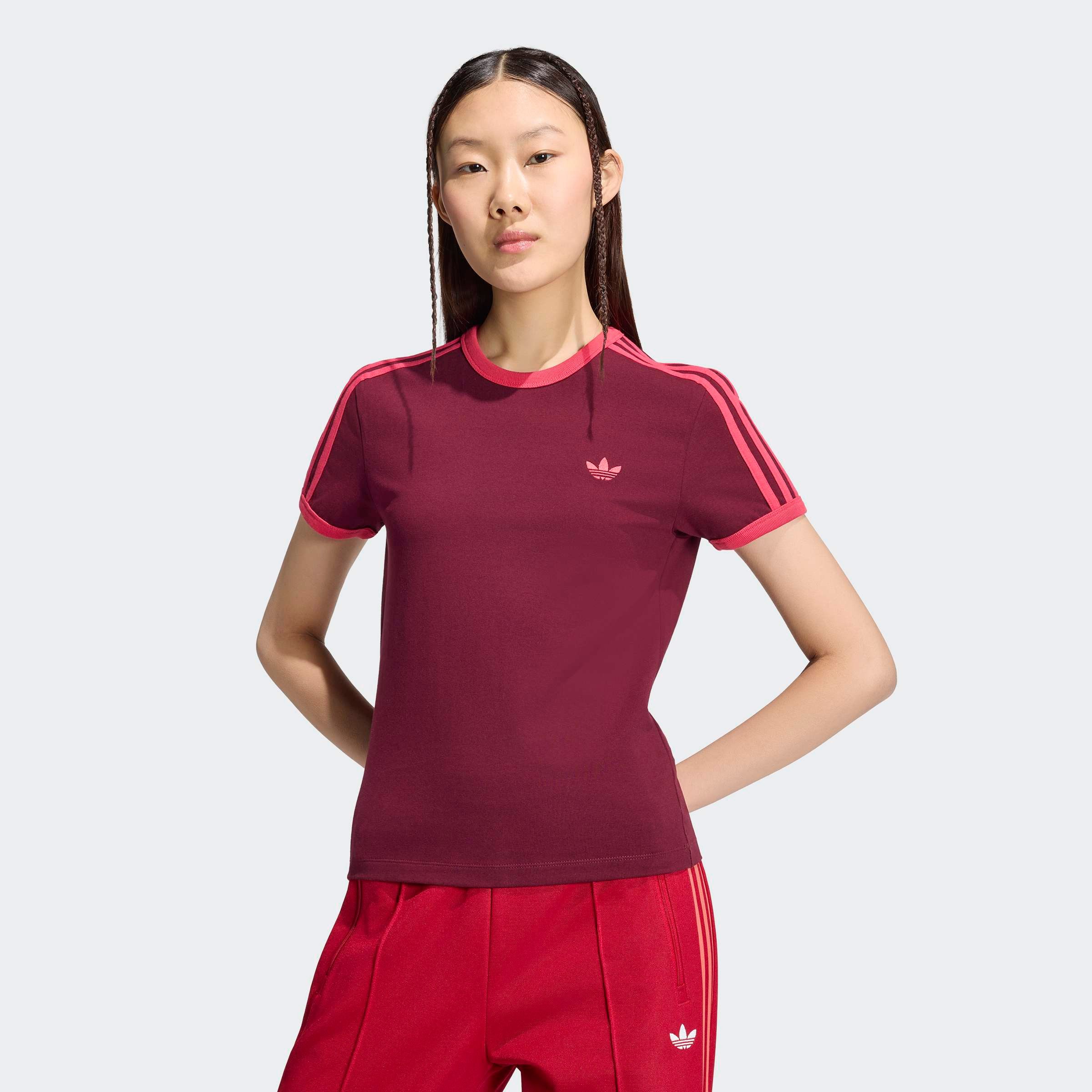adidas Originals T-Shirt 3-STREIFEN SLIM sanft anliegende Passform, ohne Verschluss, für sportlichen Look