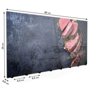 Primedeco Garderobenpaneel Magnetwand und Memoboard aus Glas Rosa Roastbeef