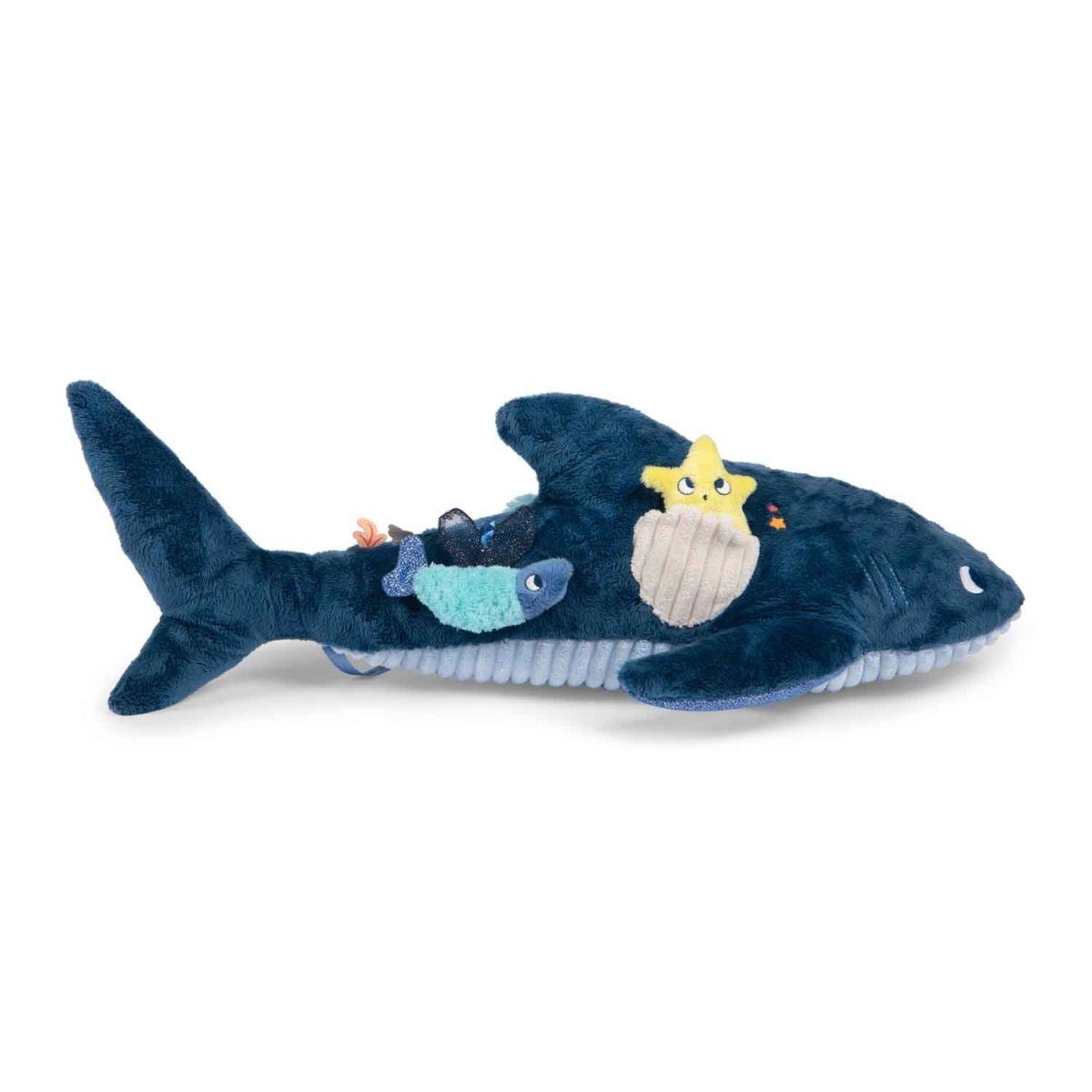 Moulin Roty Kuscheltier Grosses Spieltier Hai 58cm Activityspiel Plüschtier Stofftier