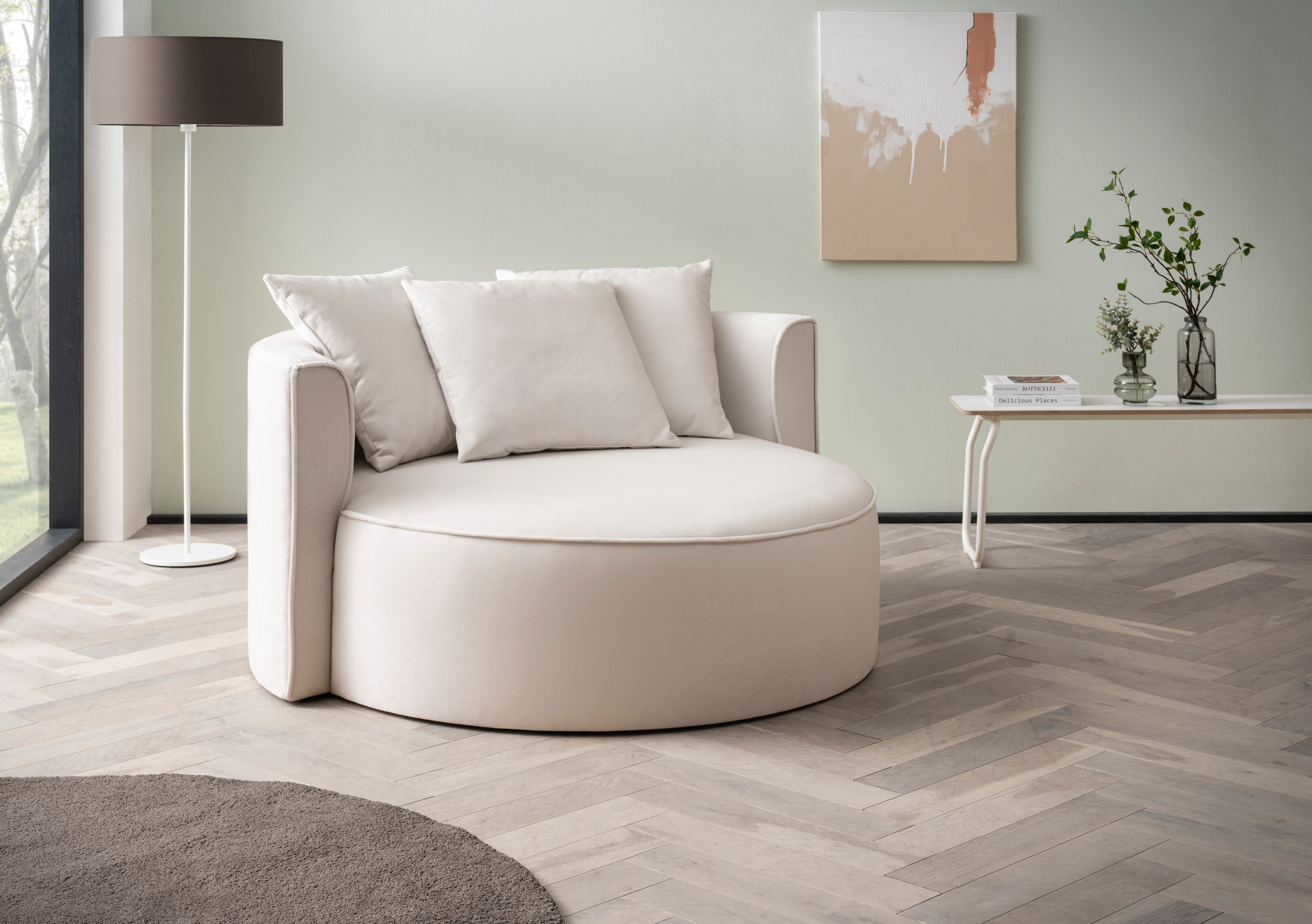 LeGer Home by Lena Gercke XXL-Sessel Isalie, Lesesessel, Loveseat, inklusive Zierkissen, extra große Sitzfläche, optional mit Hocker, Cord, Samt, Bouclé