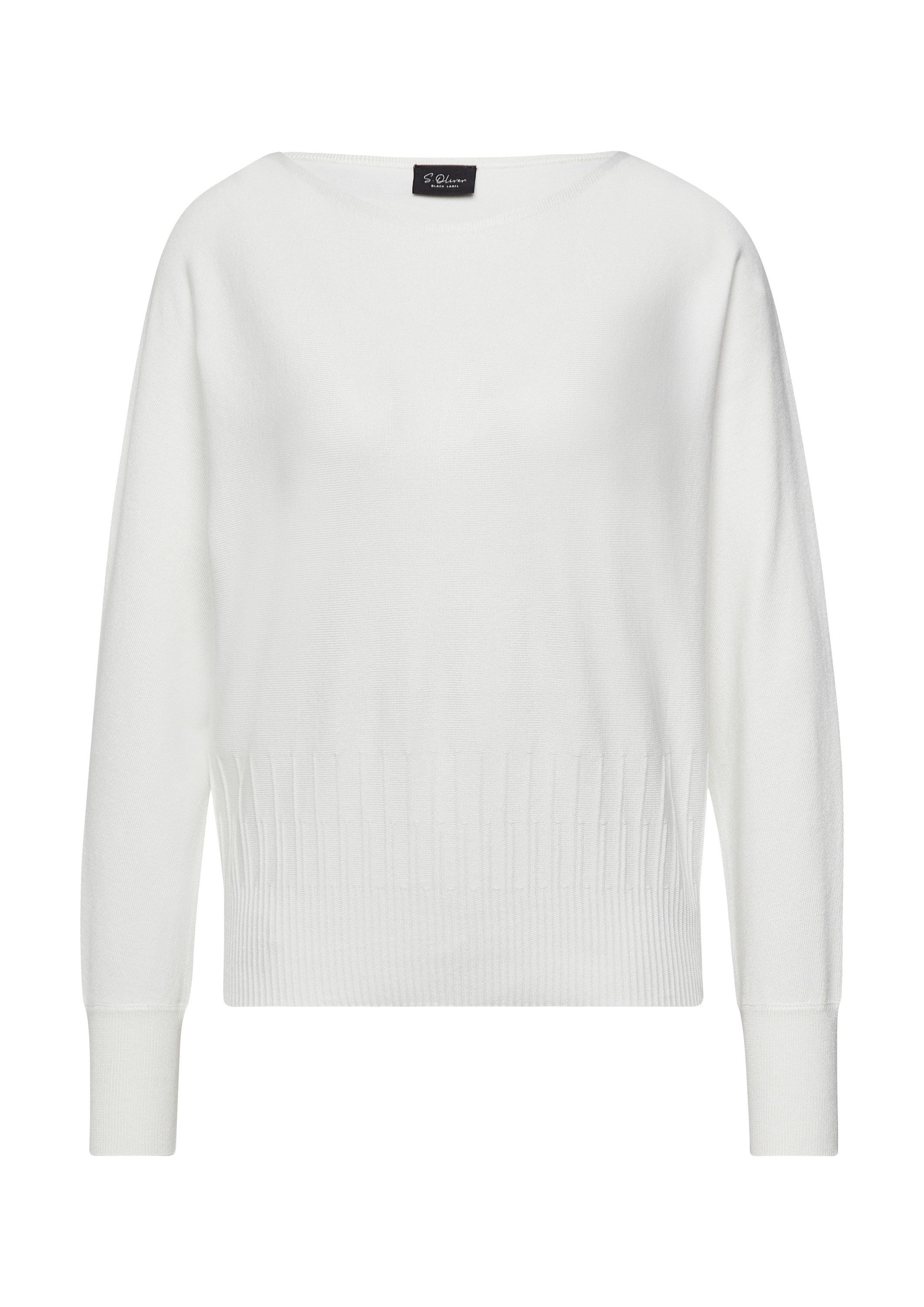 s.Oliver Longpullover Strickpullover Strickpullover mit Strukturmuster am Saum