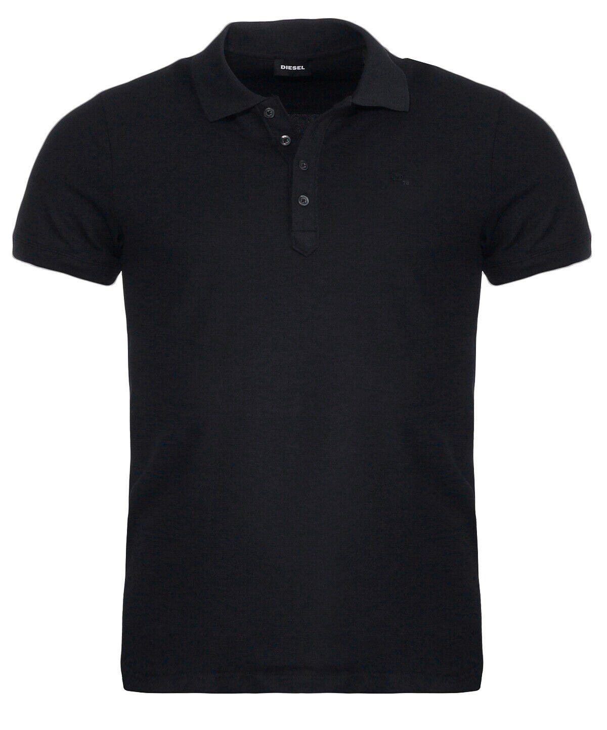 Aufstiegschance Diesel Poloshirt Diesel Herren Poloshirt im Rundhalsausschnitt, Pique, Labelstitching Brustbereich Schwarz T-HEAL mit unfiarben