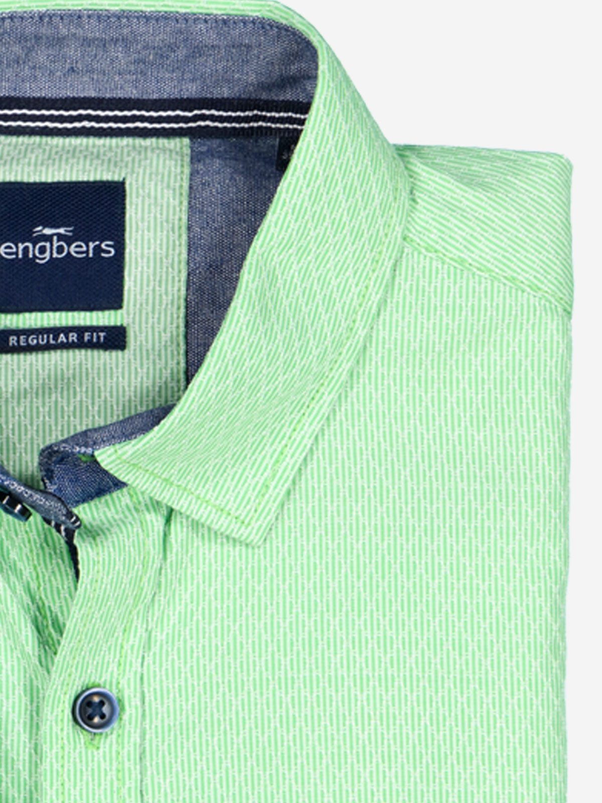 Engbers Langarmhemd engbers Herren Langarm-Hemd gemustert, Hellgruen günstig online kaufen