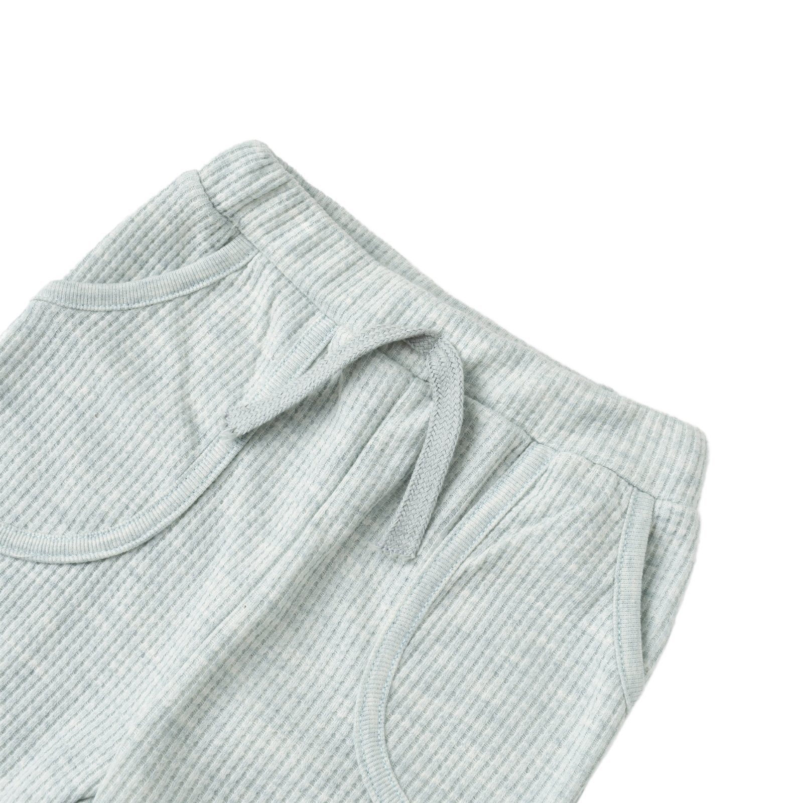 biorganic Set für Hose grün & Unisex Nature Schlafanzug 100% In GOTS-zertifiziert Waffle-Struktur, Hose) Langarmshirt Bio-Baumwolle, Mädchen Shirt Baby (Pyjama-Set, tlg., Jungen 2 Waffle und +