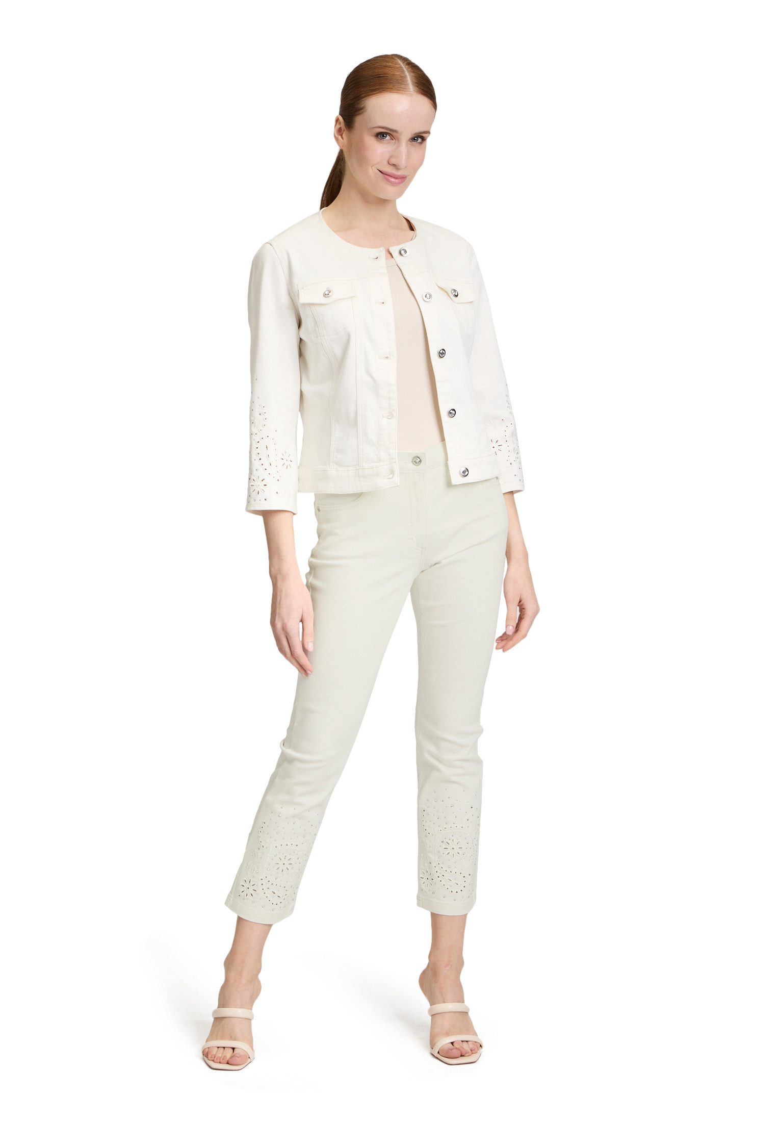 Betty Barclay Stoffhose Damen mit Stickerei Lochstickerei