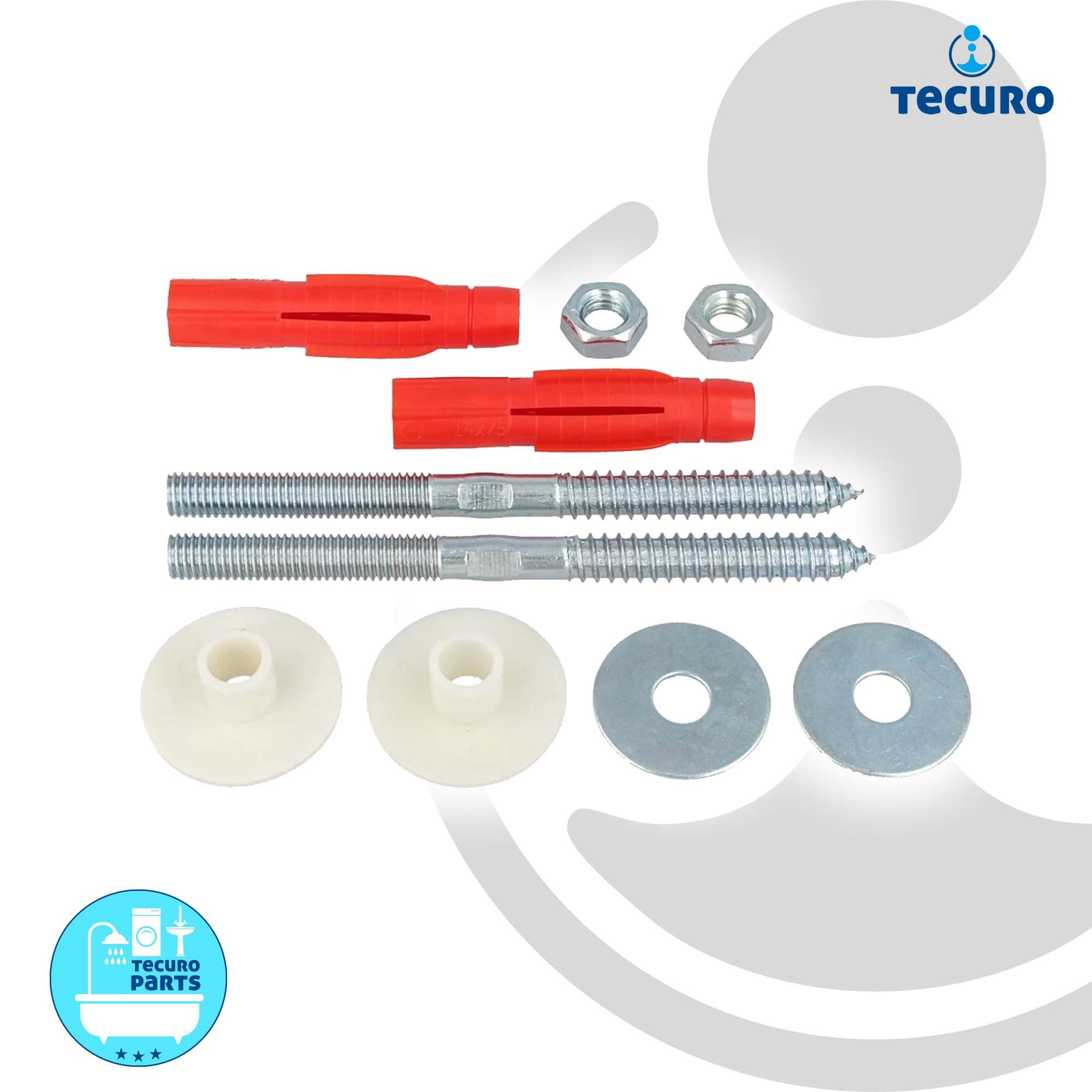 tecuro Waschtischbefestigung Waschtischbefestigung M 10 x 140 mm mit ToxTri Dübel
