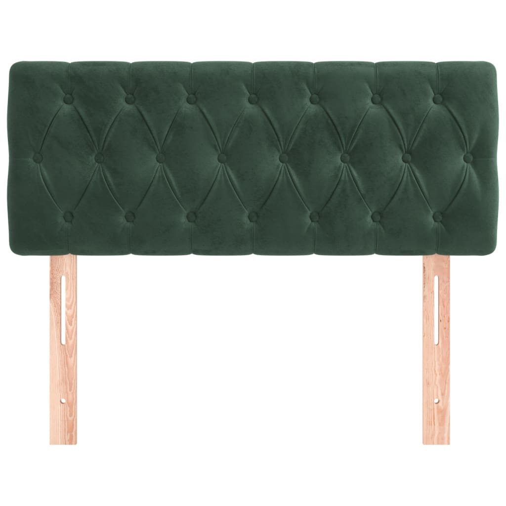 vidaXL Bett, Kopfteil Dunkelgrün 100x7x78/88 cm Samt