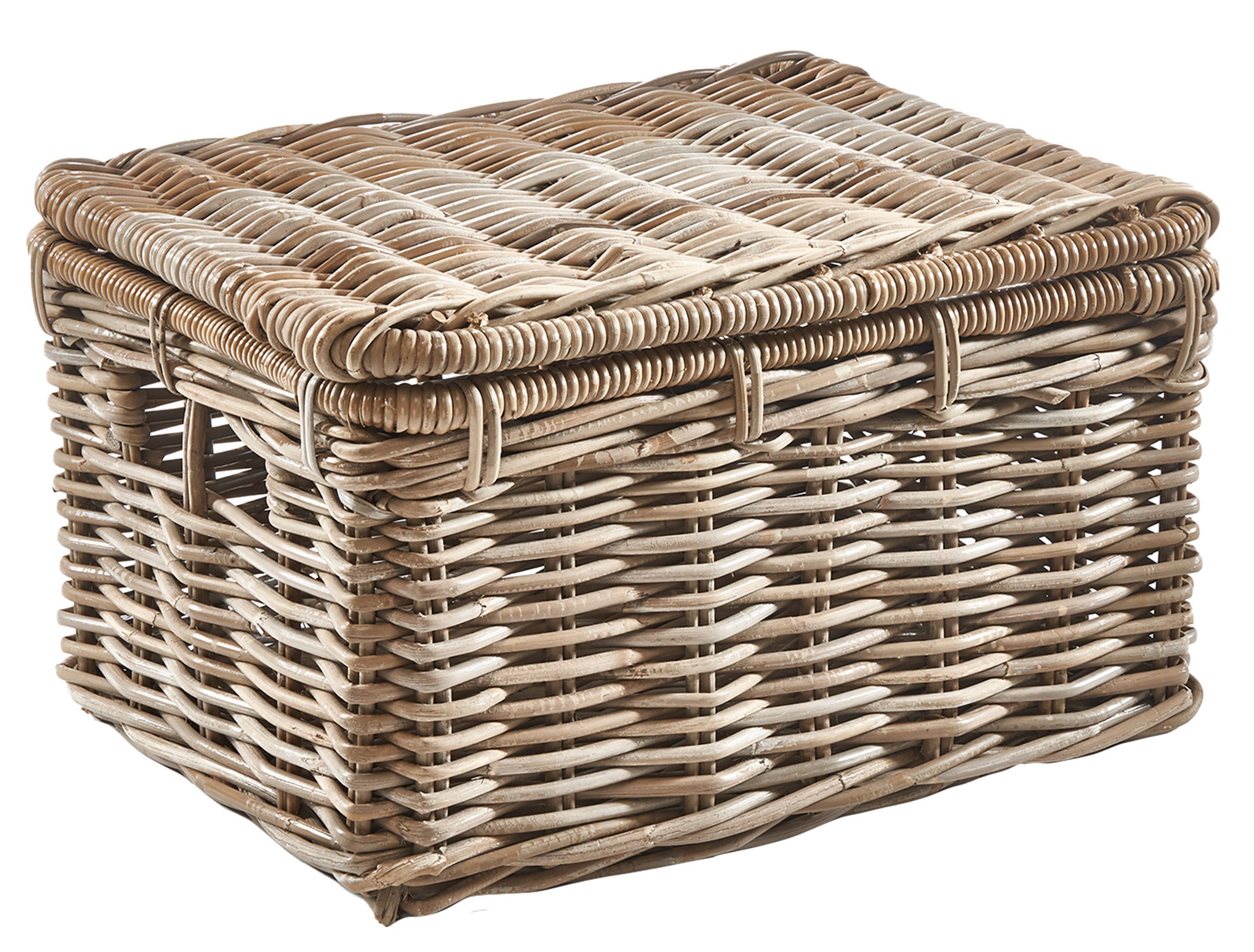 Kobolo Truhe Rattantruhe Kiste aus Rattan in kubu grey - groß (1 Stück, 1 S günstig online kaufen