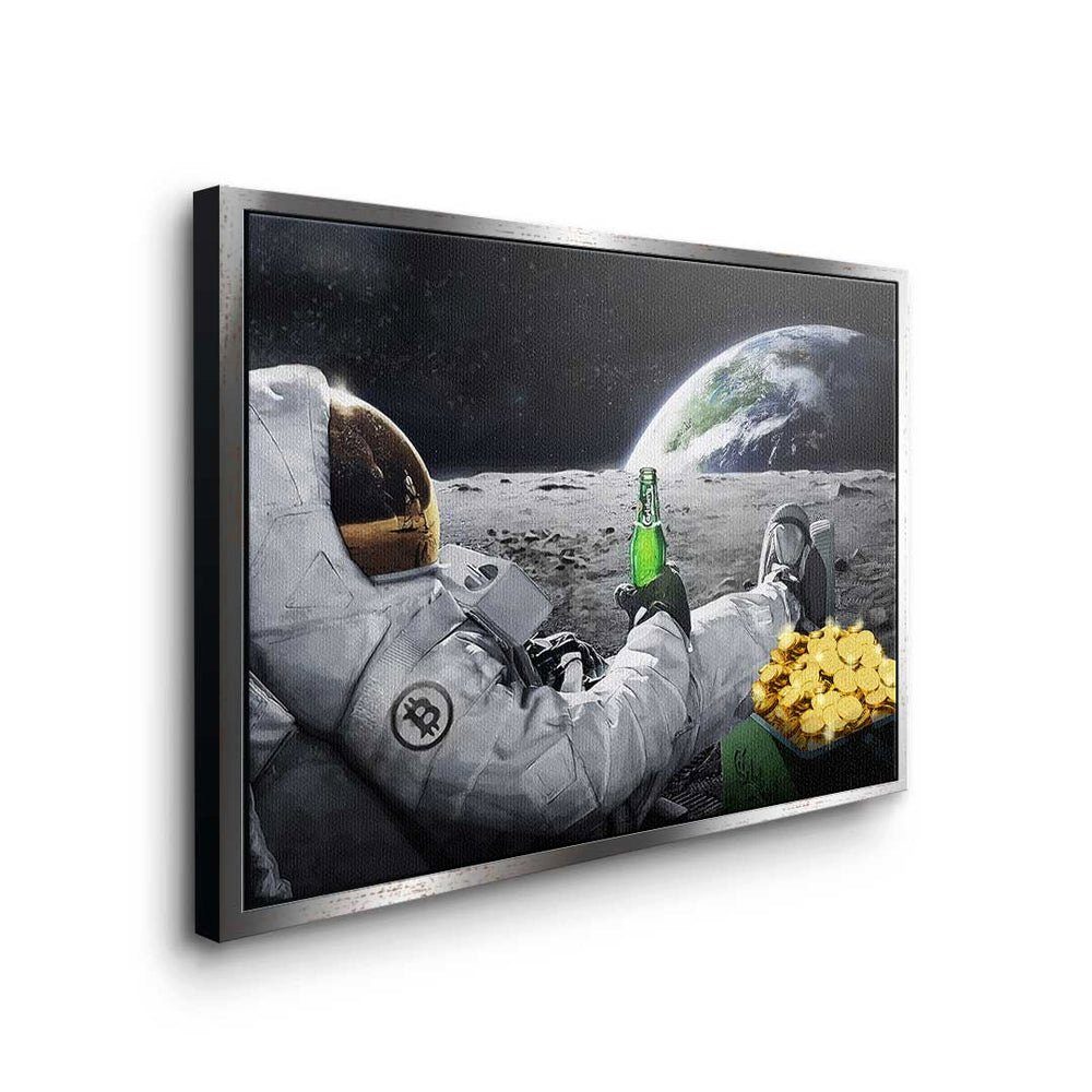 Astronaut Lifestyle Leinwandbild - - Astronaut Rahmen Lifestyle, Crypto Bitcoin Premium Leinwandbild Trading Bitcoin schwarzer DOTCOMCANVAS® -