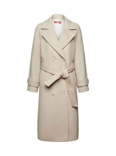 Esprit Collection Wollmantel Doppelreihiger Mantel aus Wolle und Kaschmir
