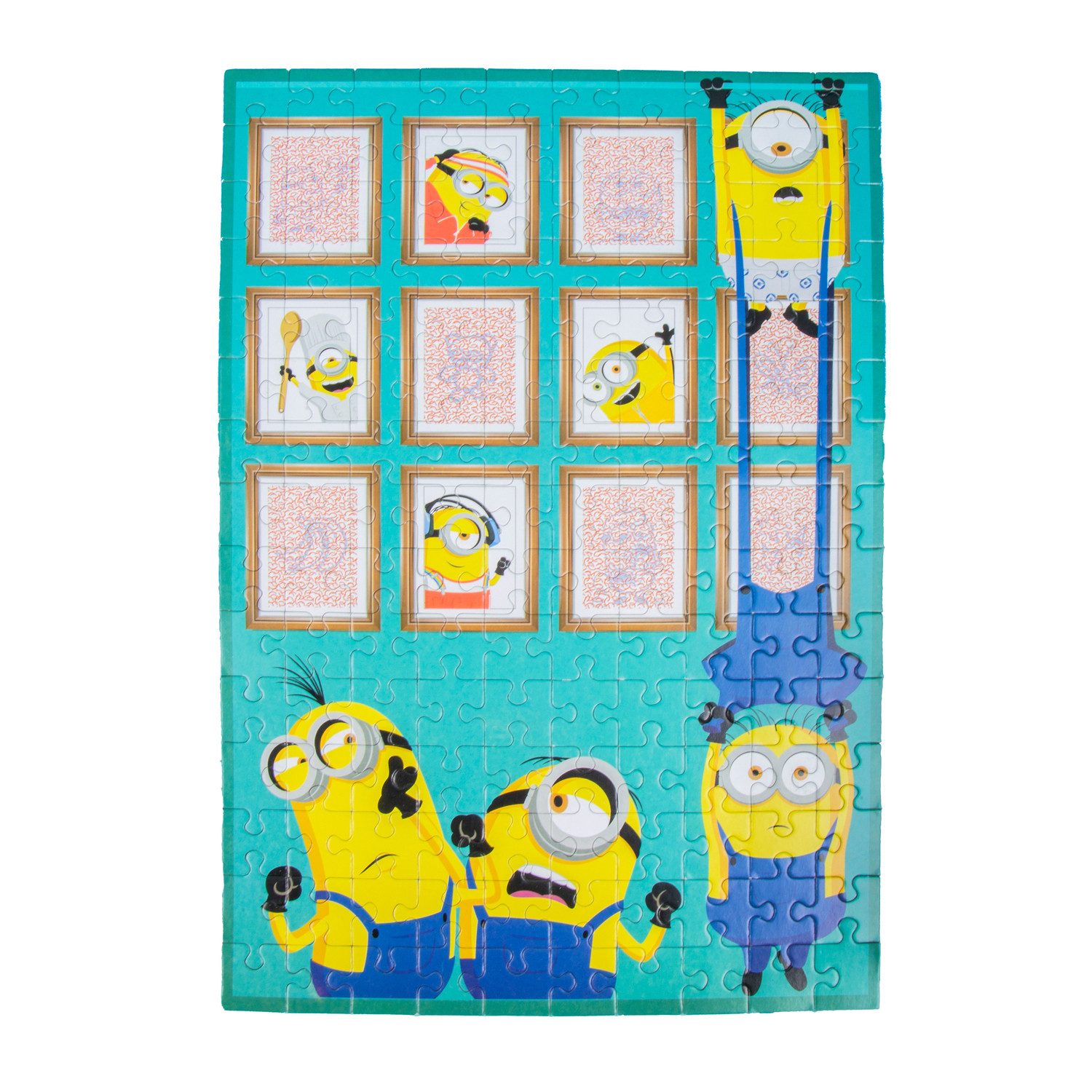 Fizz creations Puzzle Doppelseitiges Minions Puzzle mit 150 Teilen und magischer Maske, Puzzleteile