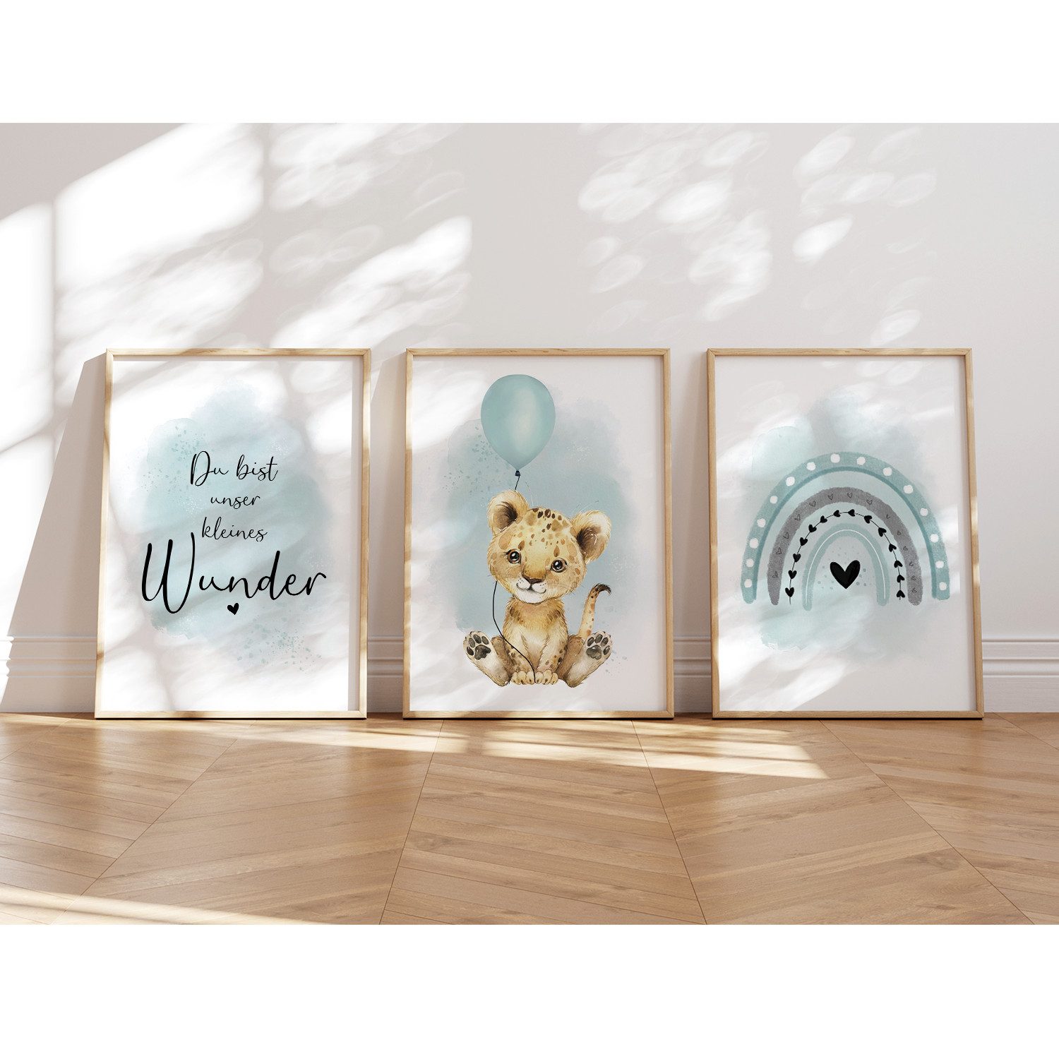 MeinBaby123® Poster Bilder Kinderzimmer, Poster Kinderzimmer Deko, Babyzimmer Deko, Spruch Wandbilder, Boho, Tiere