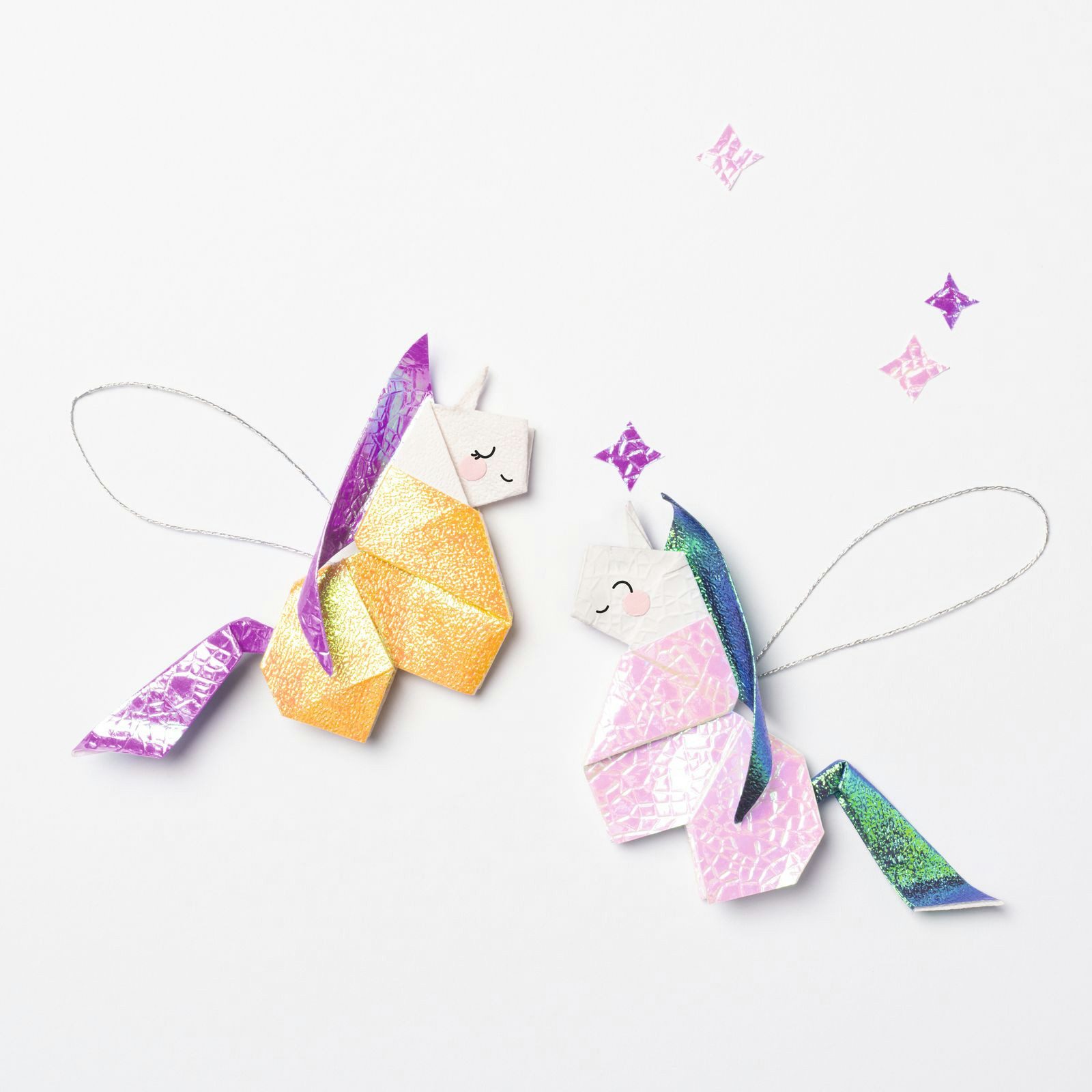 Folia Max Bringmann KG Designpapier Crispy Origami Papier 14x14cm - 75g/m², Irisierend