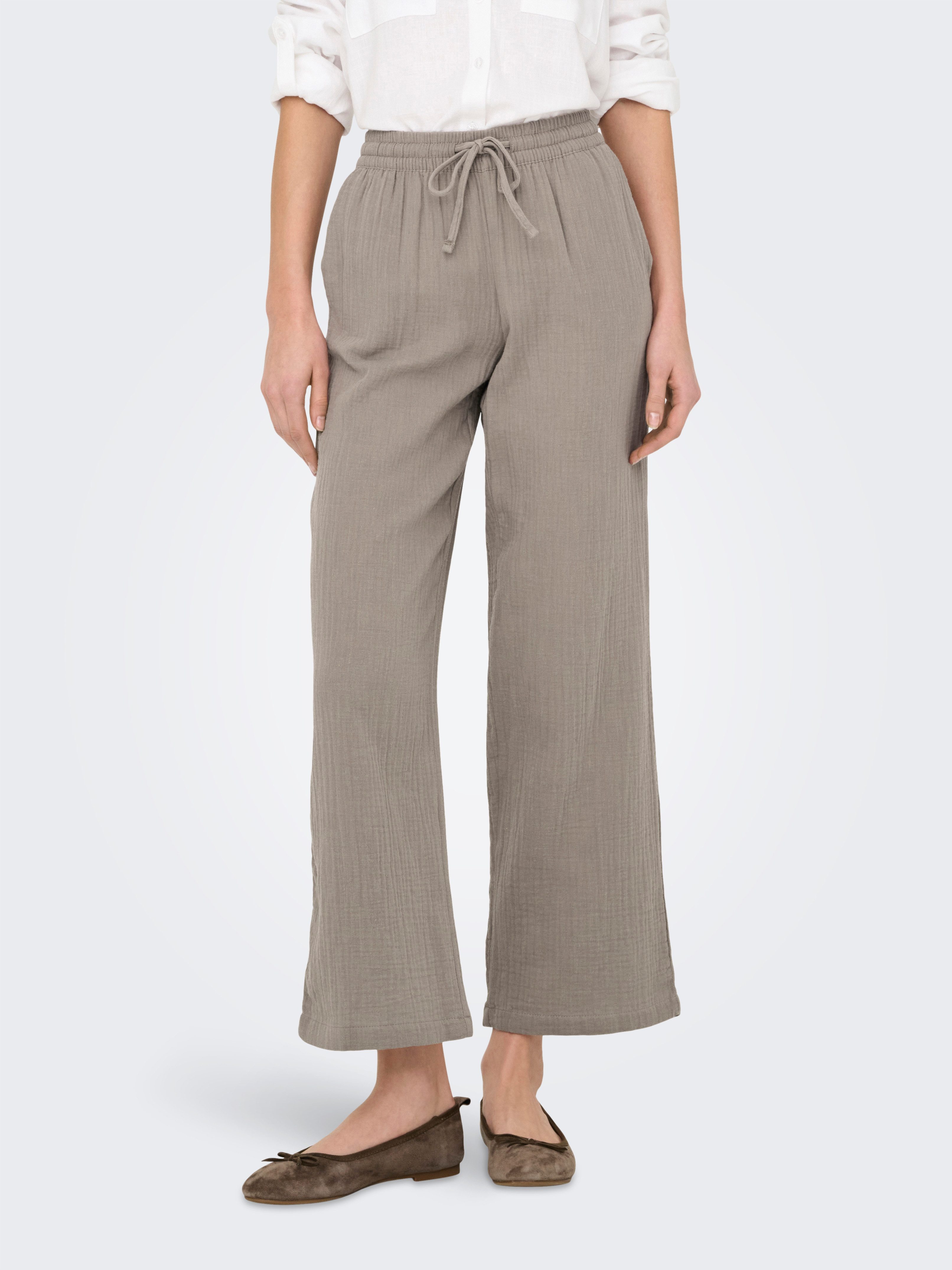 JDY Schlupfhose JDYTHEIS LIFE WIDE PANT WVN NOOS Baumwolle